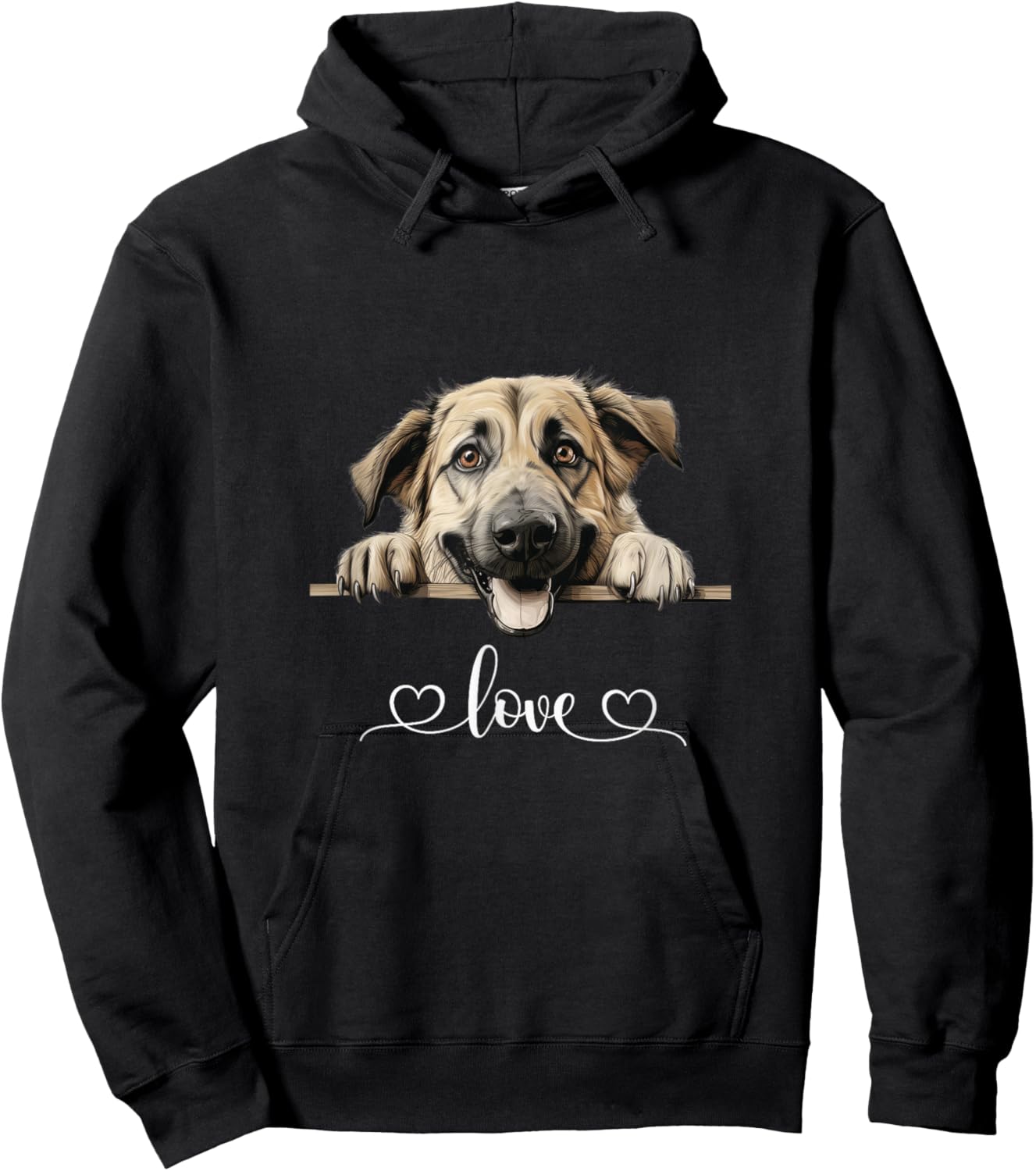 Cute Dog Graphic Love Puppy Anatolian Shepherd Dog Men Women Hoodie - Hoodie | Black
