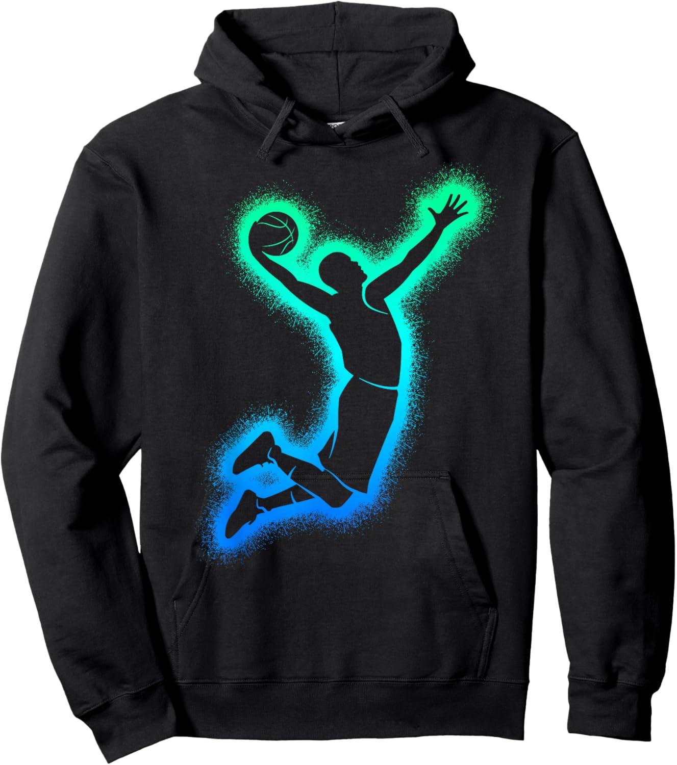 Dunking Basketball Player Men's Boys Basketball , black Hoodie - Hoodie | Black