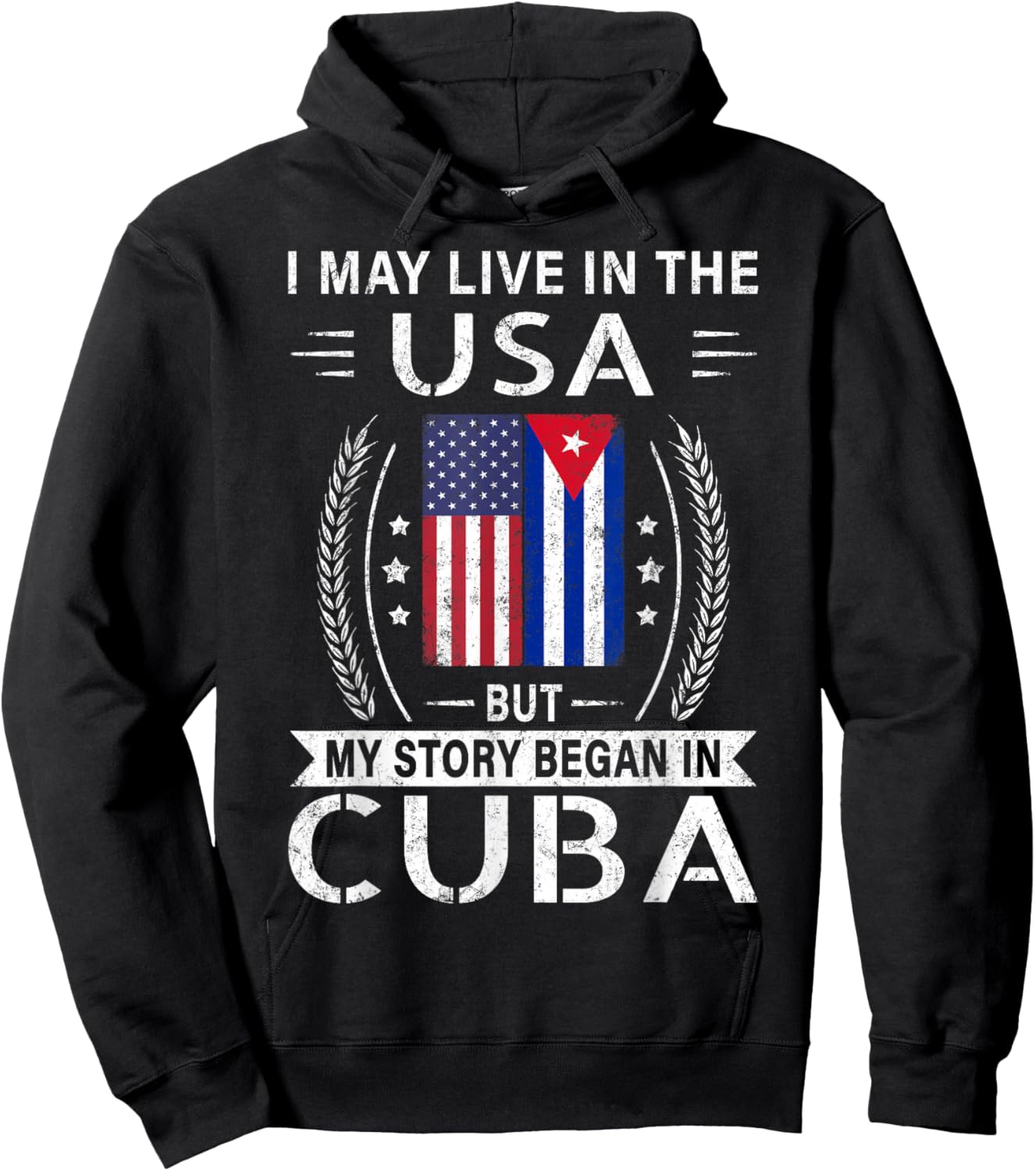 American Cuban Flag Shirt - My Story Began In Cuba Hoodie - Hoodie | Black