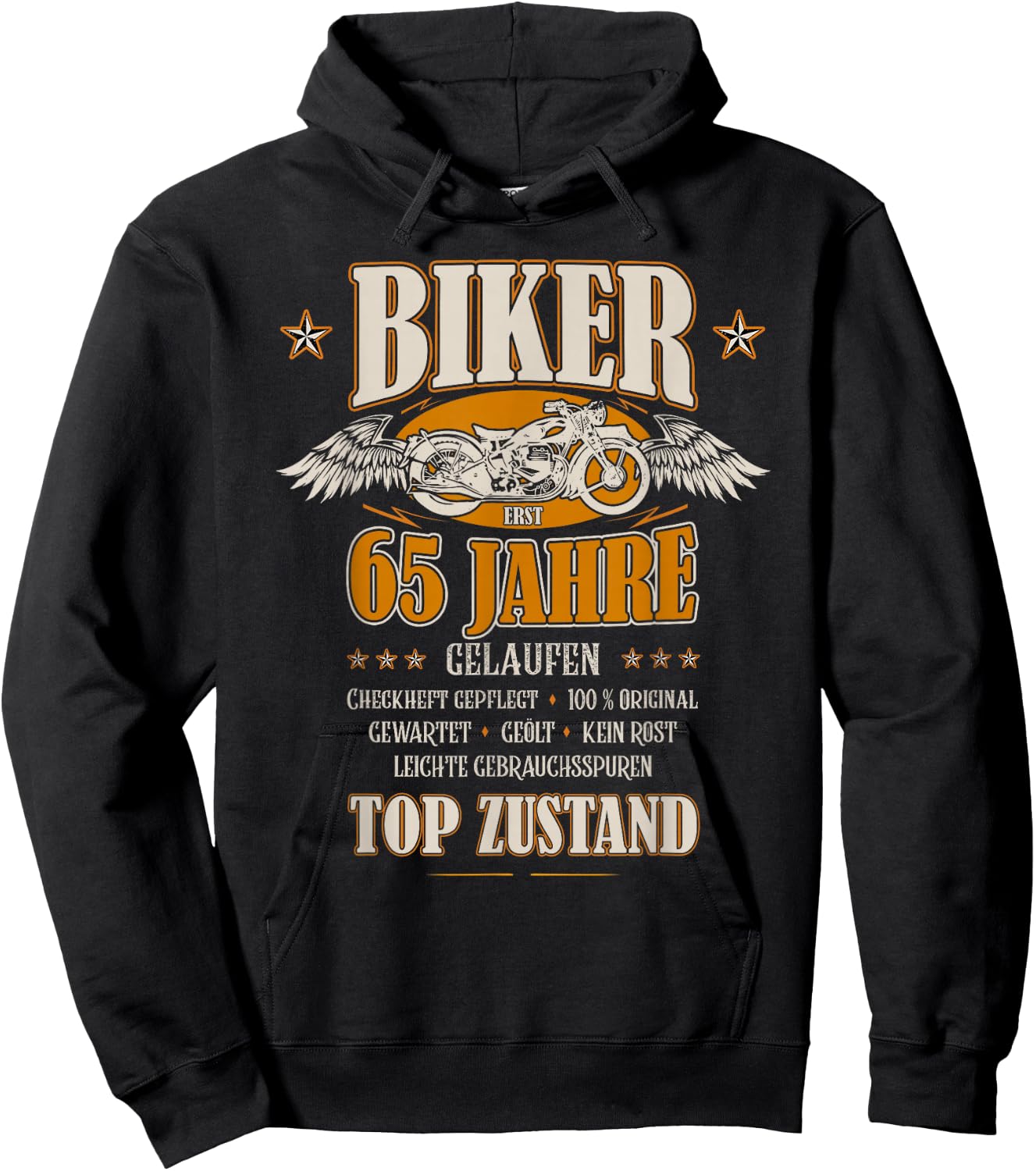 65. Geburtstag Biker Motorrad Mann Geschenk lustig Hoodie - Hoodie | Black