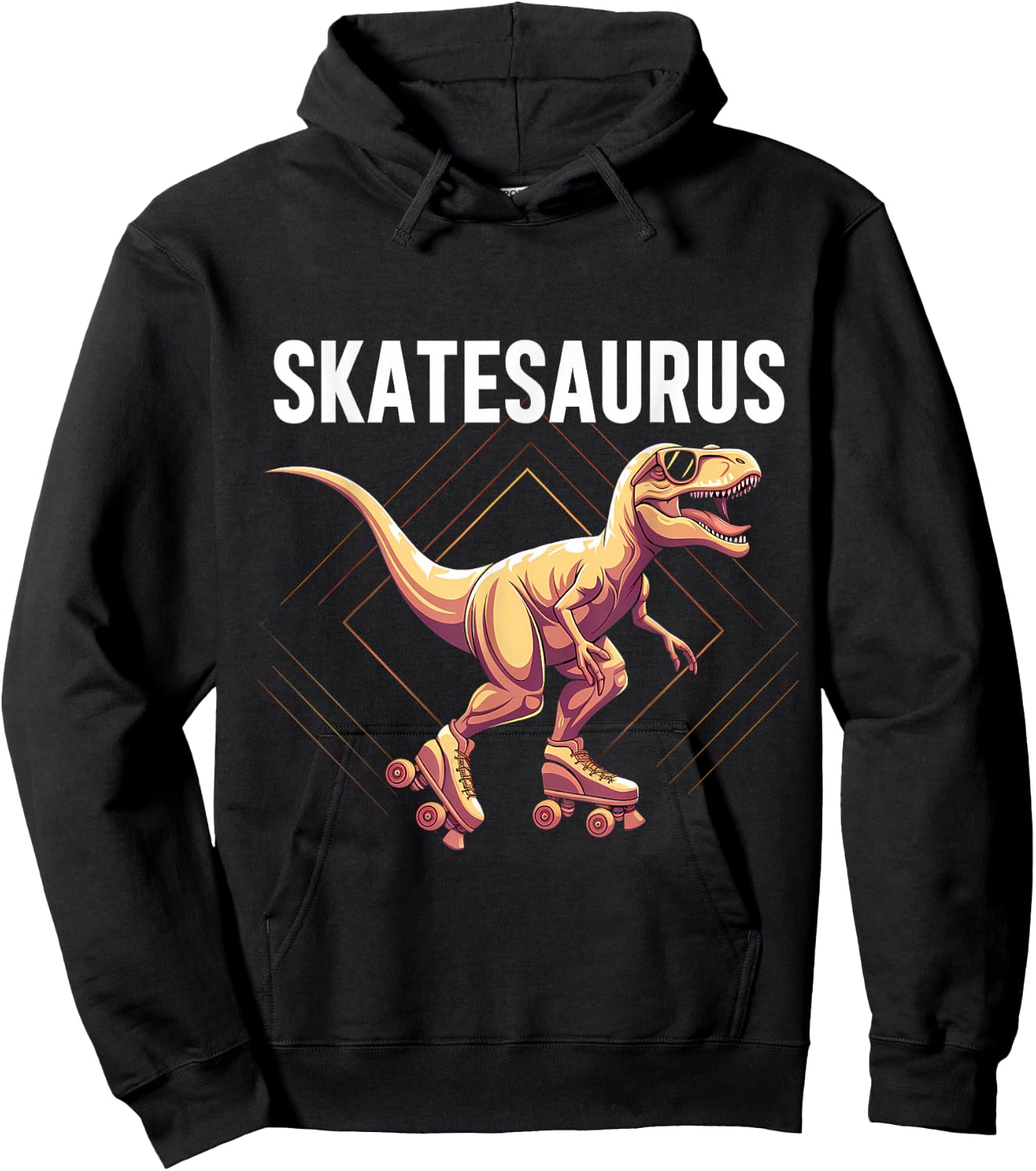 Skate Dinosaur Roller Skating T-Rex Dino Funny Roller Skater Hoodie - Hoodie | Black