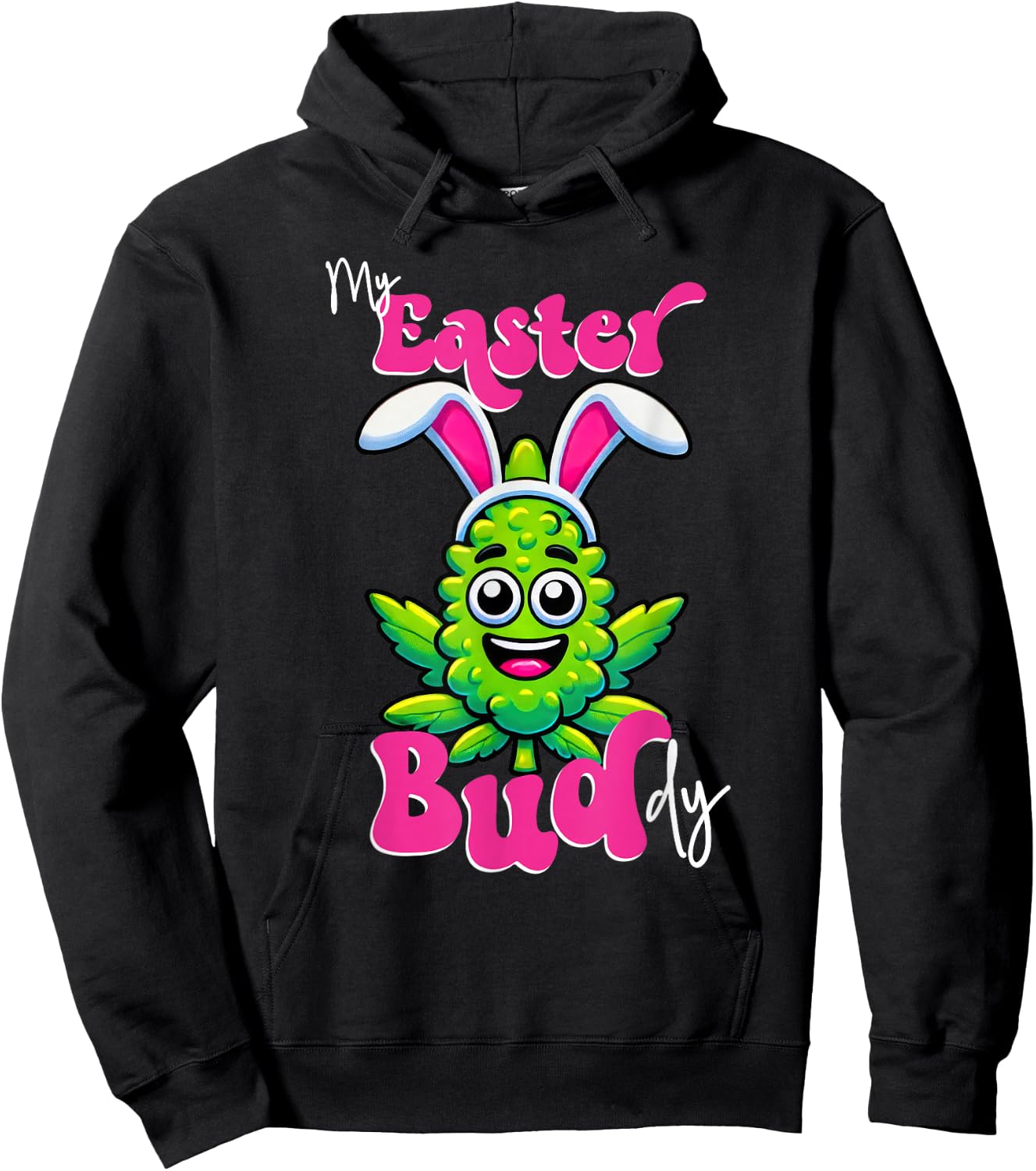 420 Easter Bud Funny Weed Smoking Marijuana Flower 4/20 Day Hoodie - Hoodie | Black