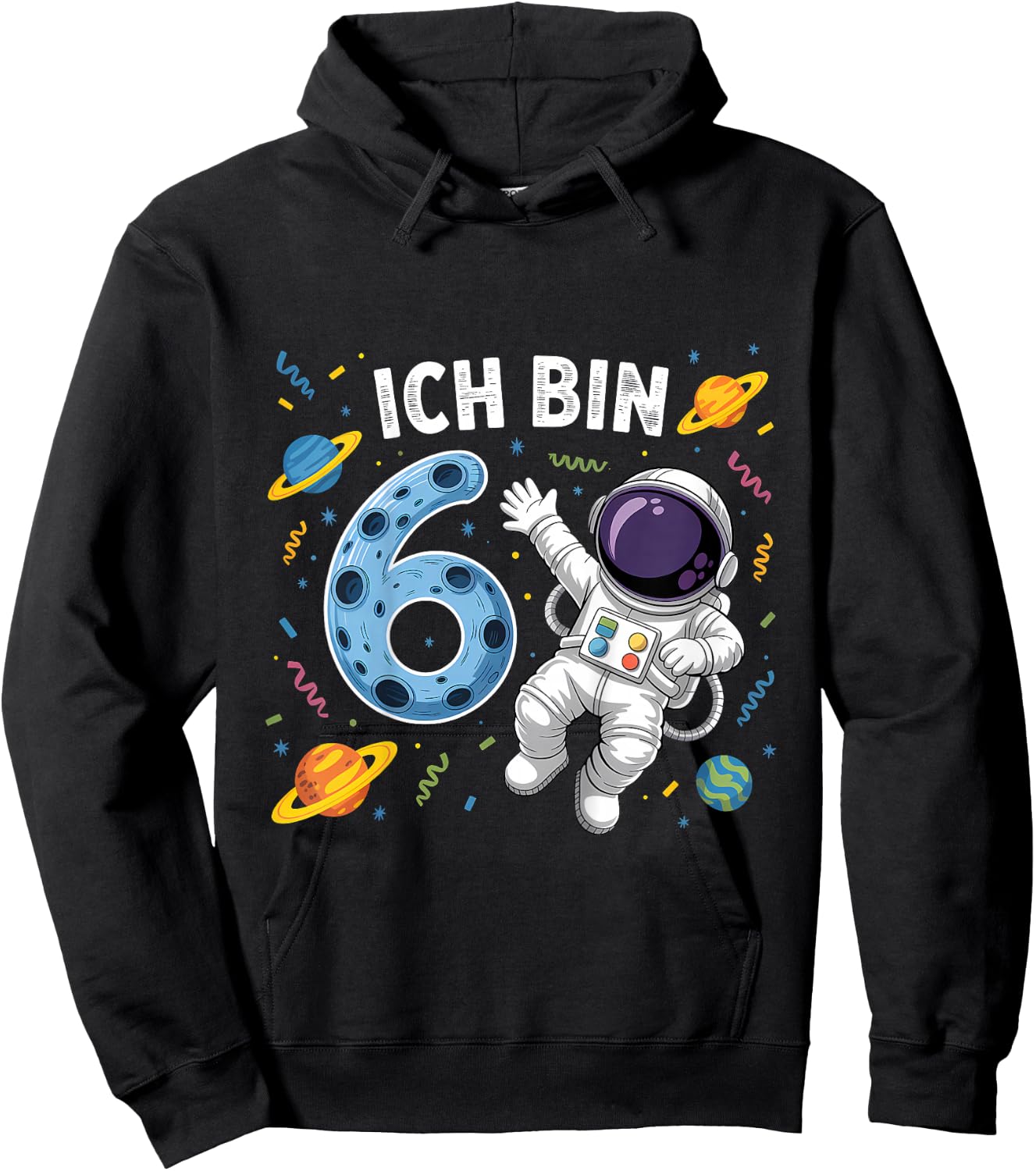 Ich Bin 6 Astronaut Sechster Geburtstag Hoodie - Hoodie | Black