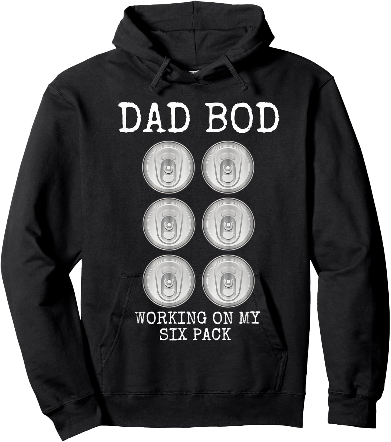 Dad Bod Working On My Six Pack Funny Beer Father's Day Gift Hoodie - Hoodie | Black