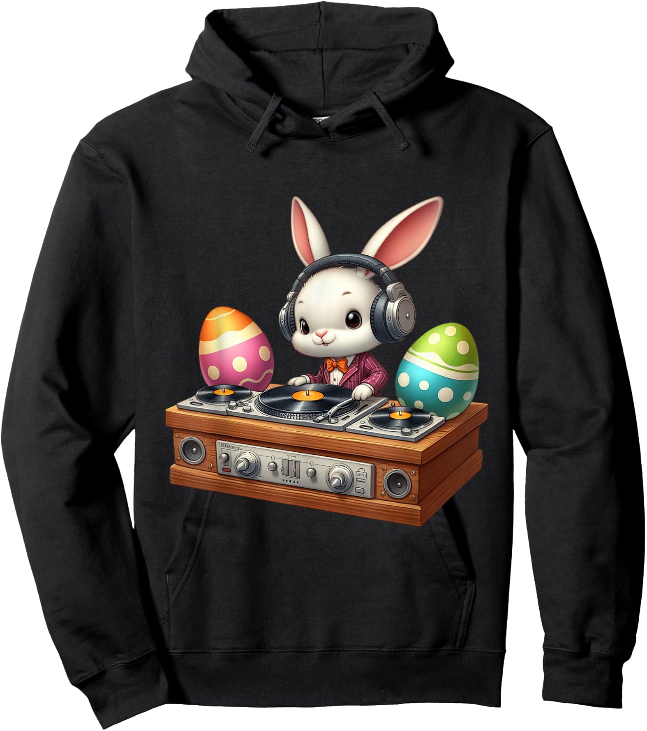 Oster-DJ Bunny Mixing Beats, lustige Musik zum Thema Ostern Hoodie - Hoodie | Black