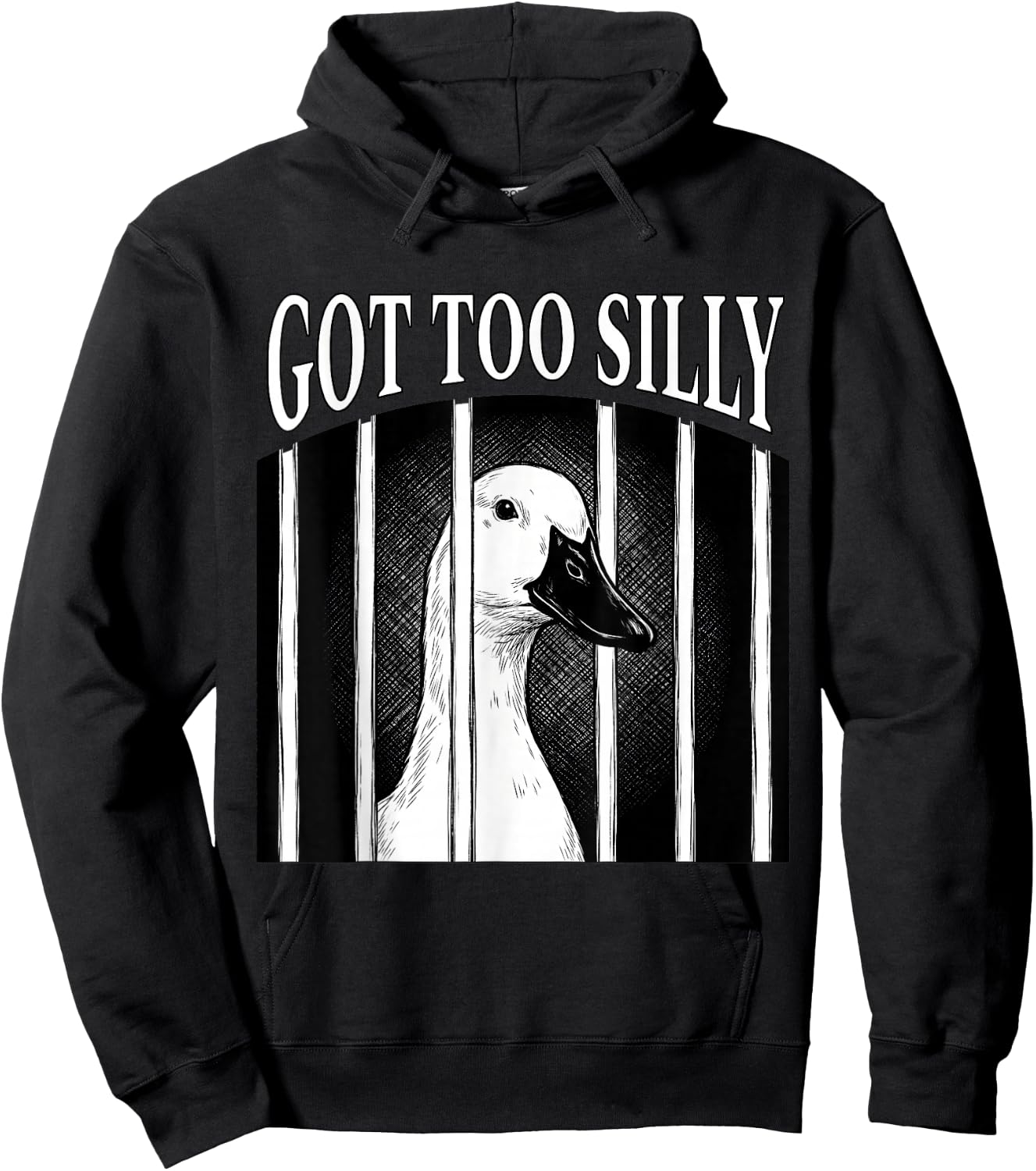 Got Too Silly Duck Funny Meme Cute Goose Graphic Women Men Hoodie - Hoodie | Black