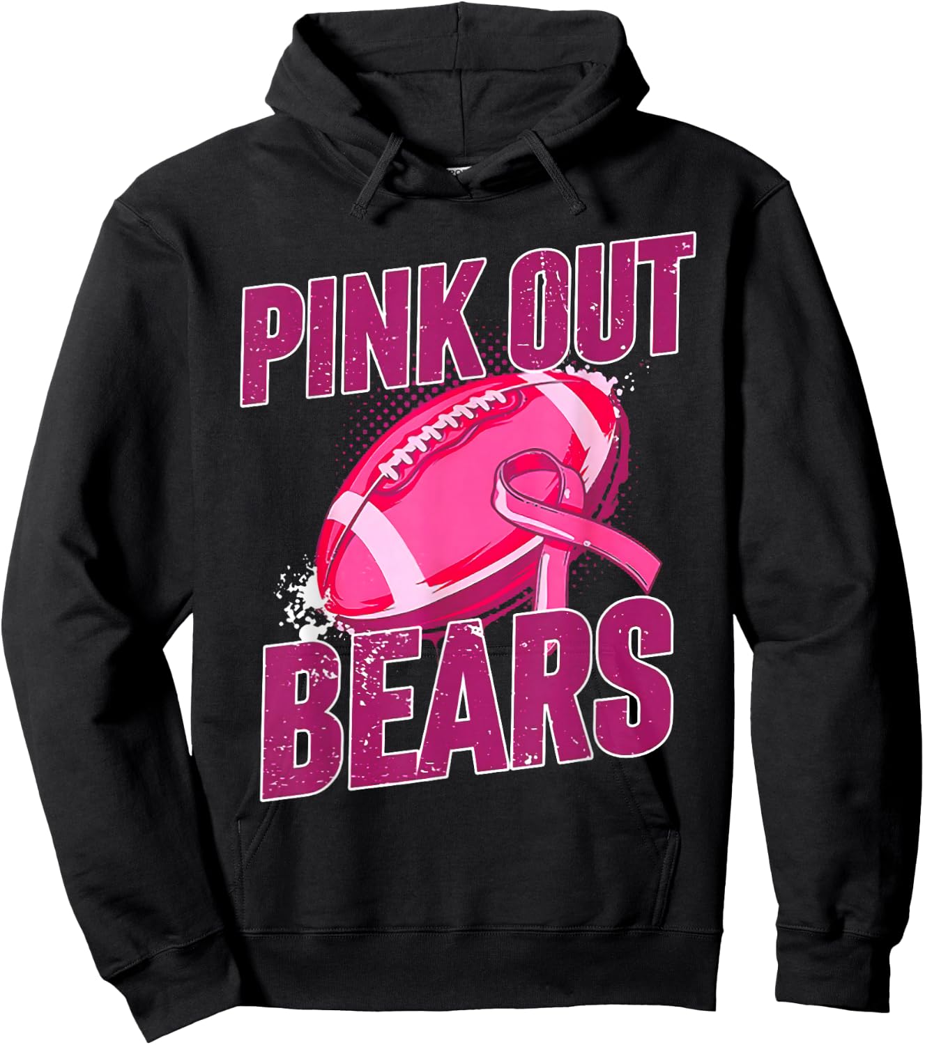 Bears Pink Out Football Tackle Breast Cancer Hoodie - Hoodie | Black