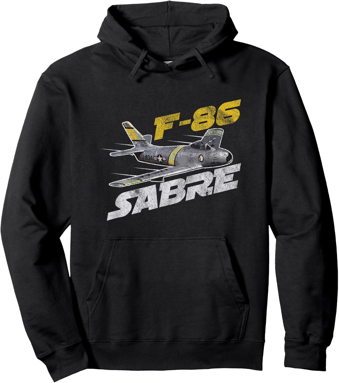 F-86 Sabre Jet Shirt Vintage Machine Veteran Pilot Hoodie - Hoodie | Black