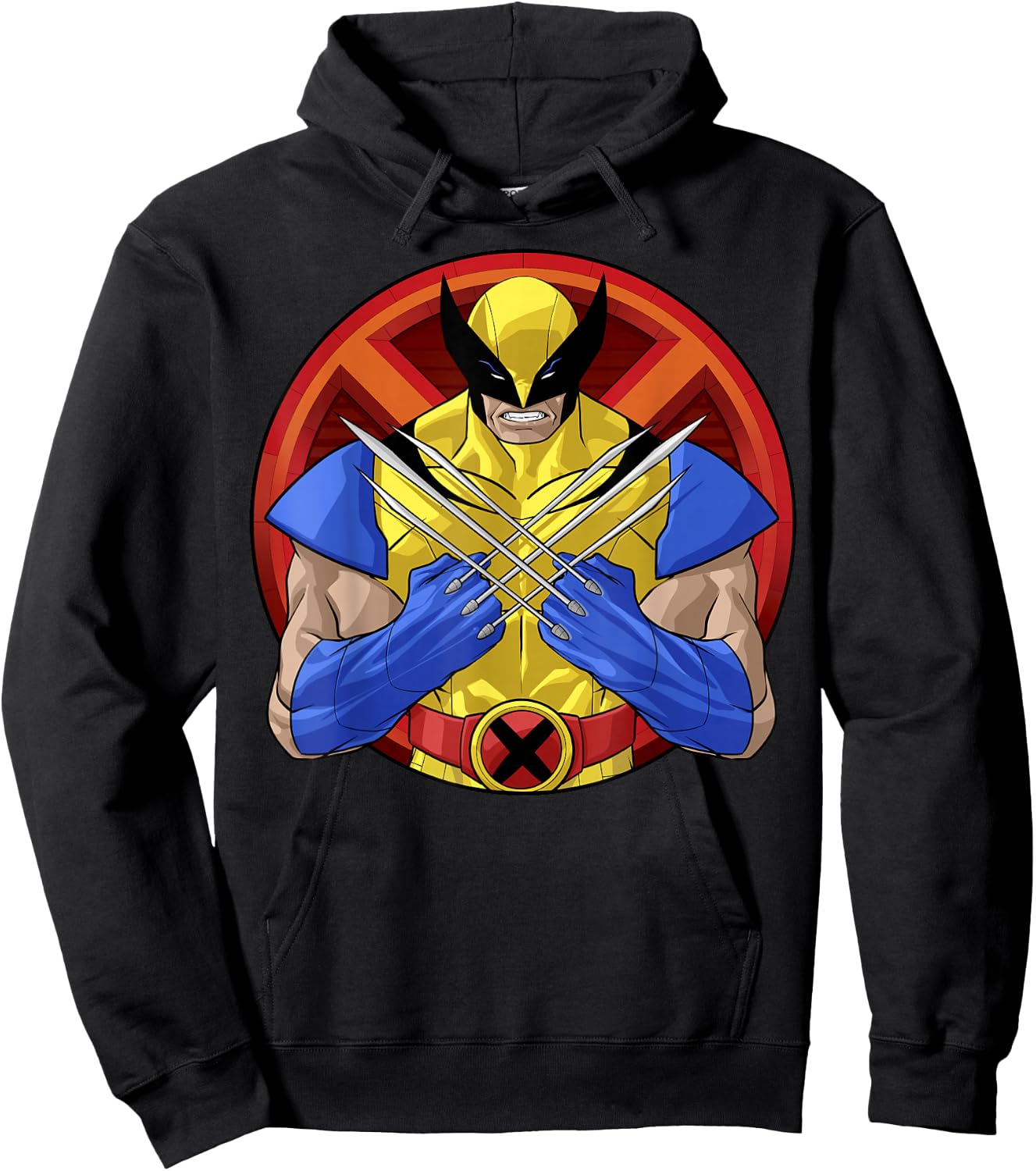 Marvel X-Men Wolverine Classic Claw Cross Portrait Hoodie - Hoodie | Black