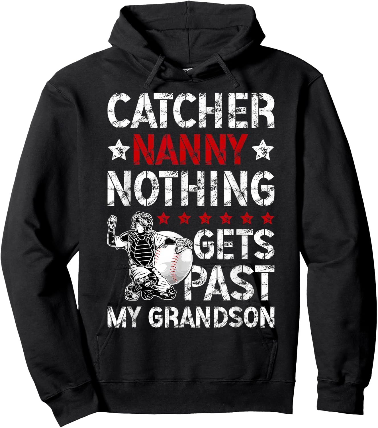 Baseball Catcher Nanny Proud Nanny Of A Baseball Catcher Hoodie - Hoodie | Black