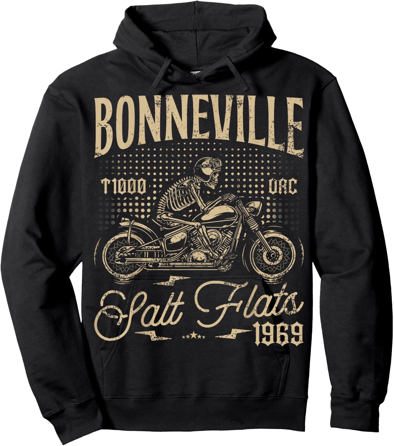 Bonneville Salt Flats Motorradrennen Vintage Biker Hoodie - Hoodie | Black