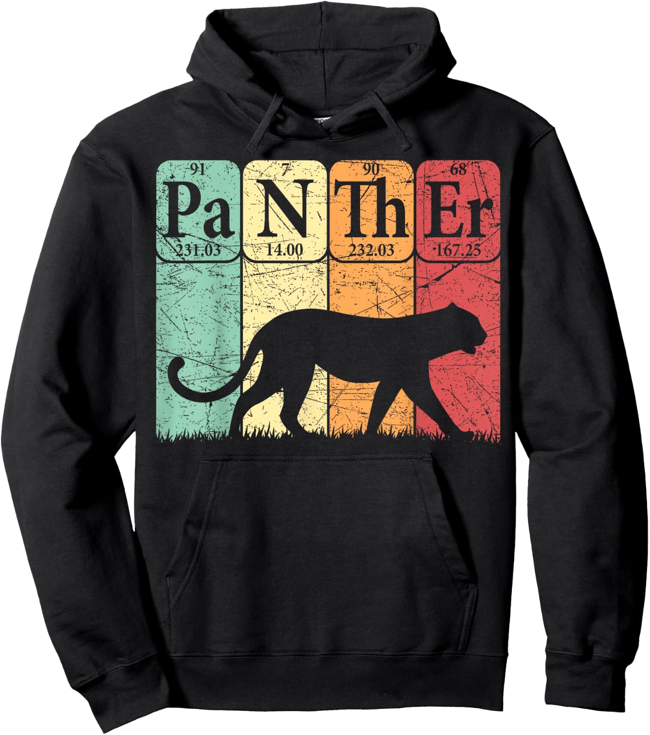 Panther Periodic Table Elements Retro Panther Nerdy Hoodie - Hoodie | Black