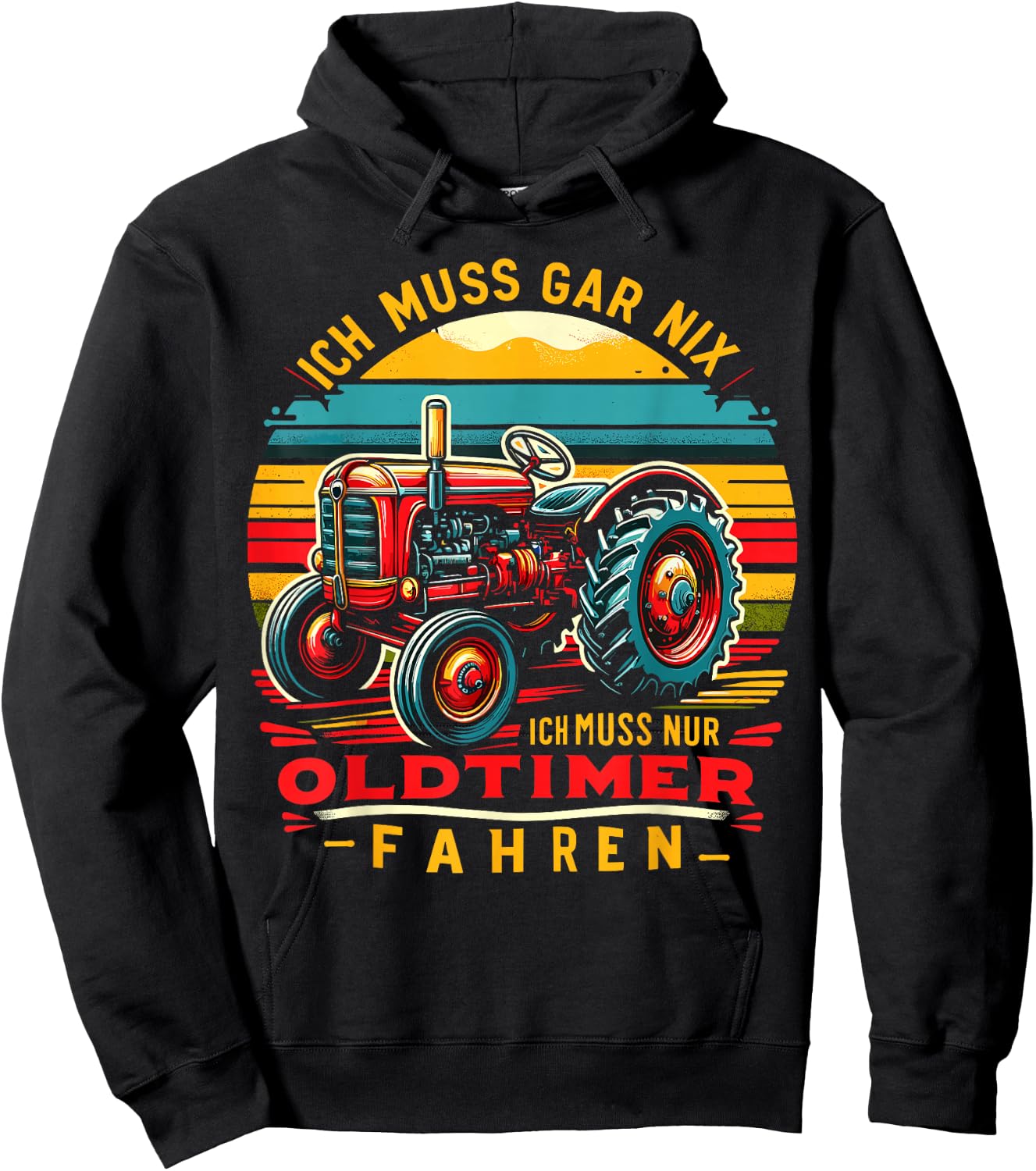 ARTIPALATI Geschenke Oldtimer Traktor Landwirt Landwirtschaft Bauer Trecker Schwarz Klein Hoodie - Hoodie | Black