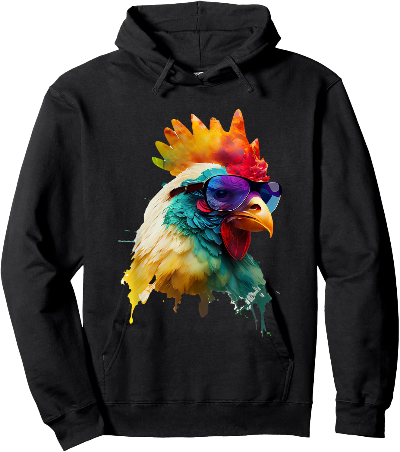 Chicken with sunglasses Hoodie - Hoodie | Black