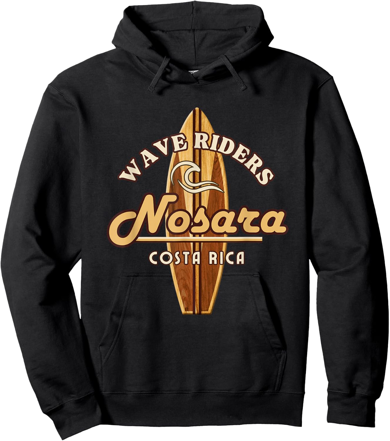 Surf Nosara Costa Rica Surfing Vacation Design Hoodie - Hoodie | Black