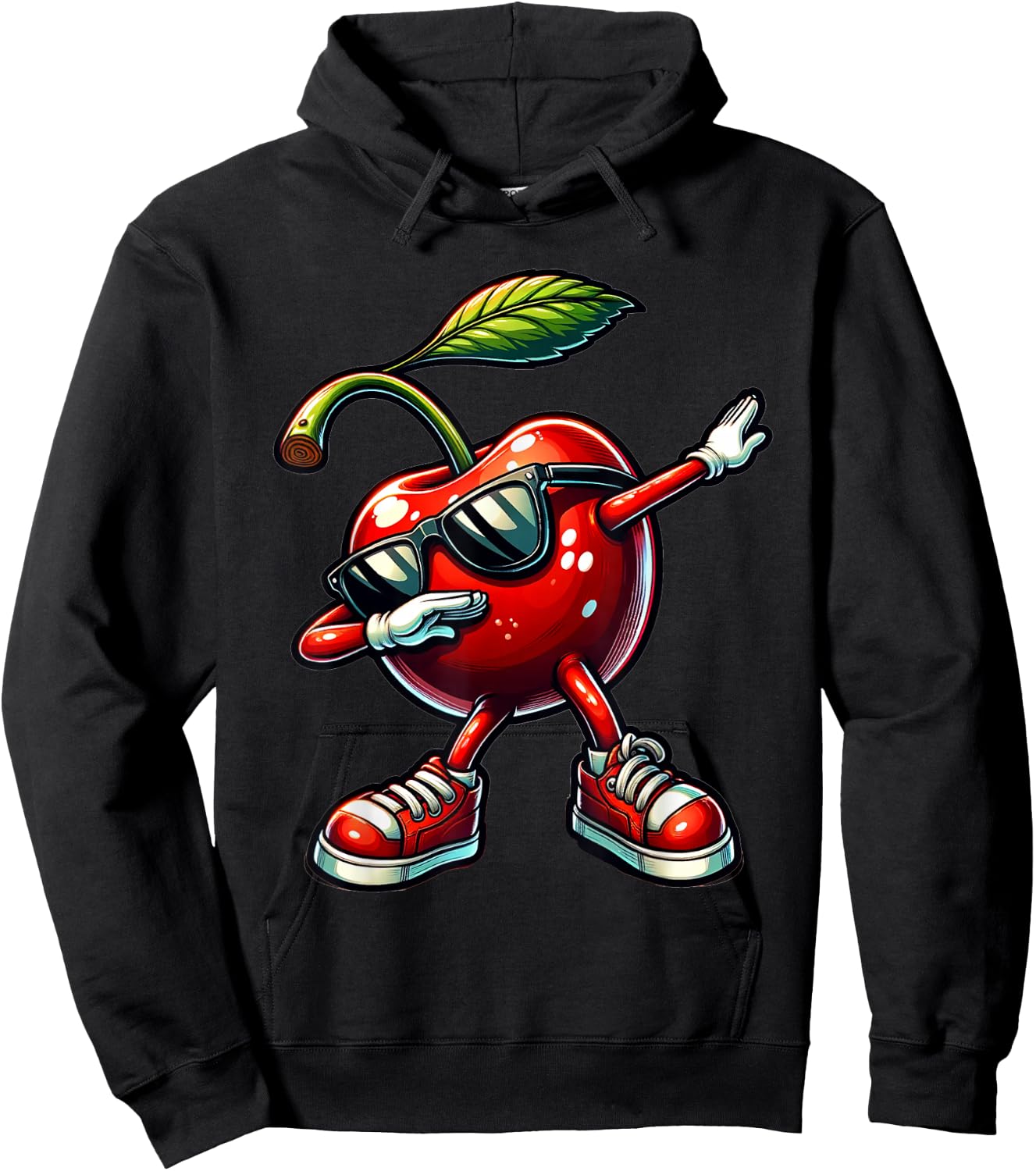 Dabbing Red Cherry Funny Cherry Fruit with Cherries , black Hoodie - Hoodie | Black