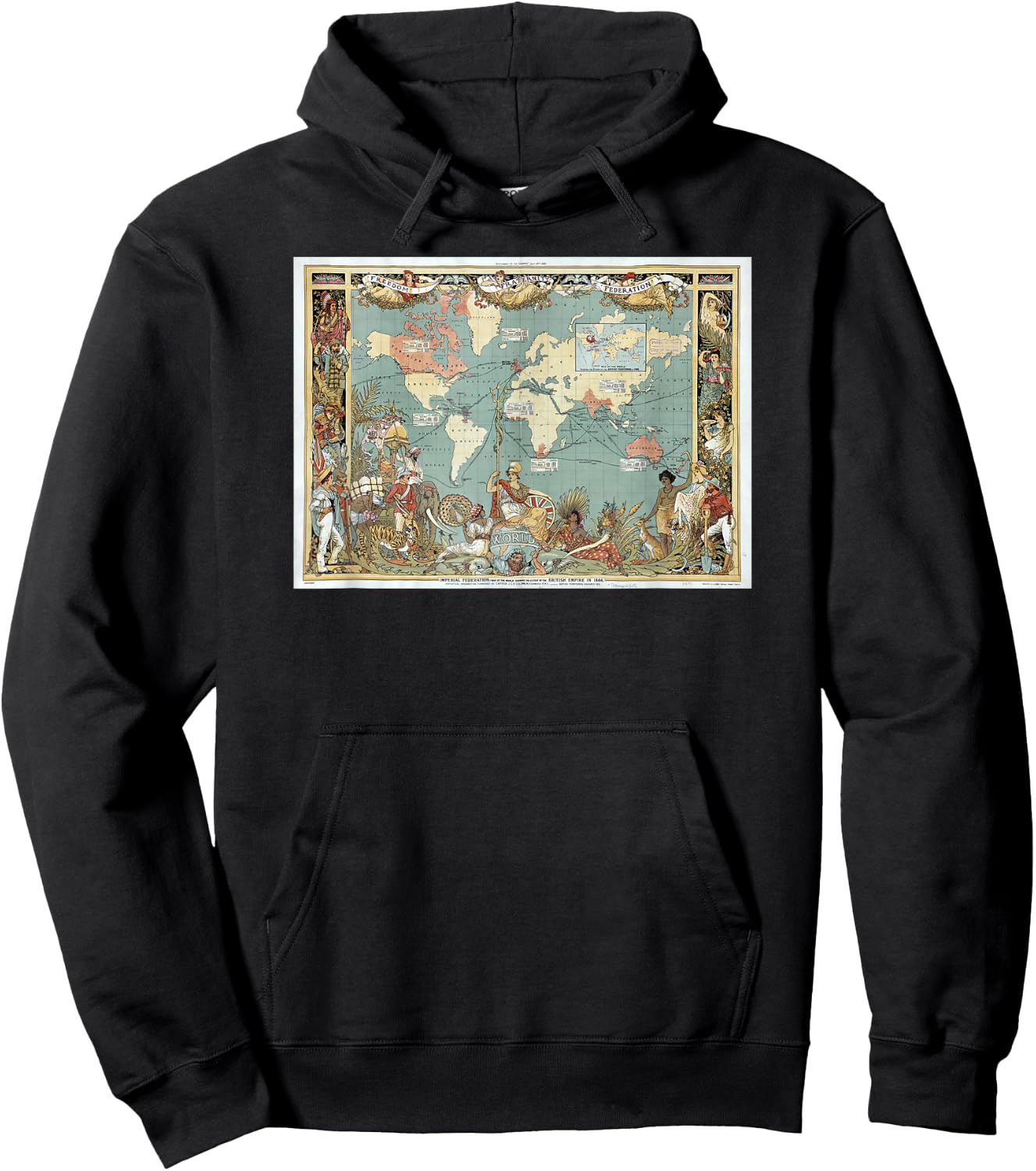 Map of the British Empire in 1886 , Black, S Hoodie - Hoodie | Black