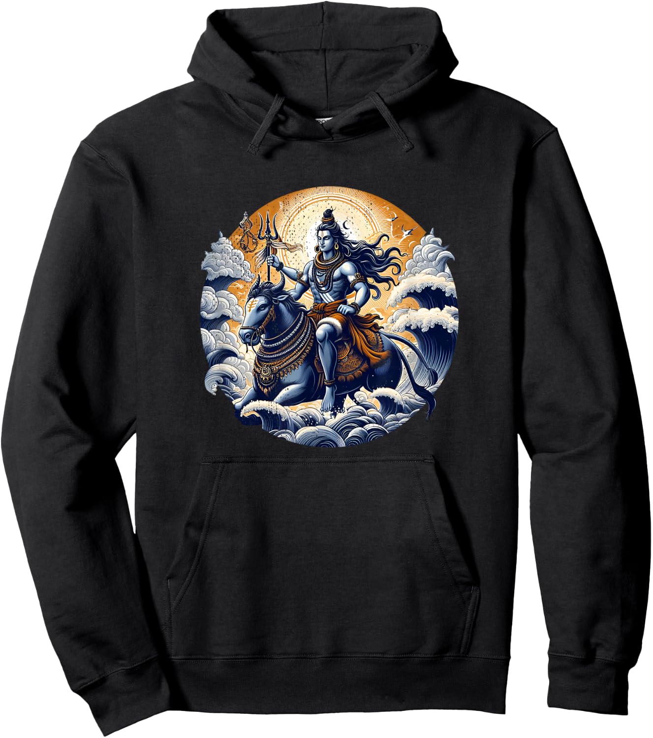 Herr Shiva reitet auf Nandi Hoodie - Hoodie | Black
