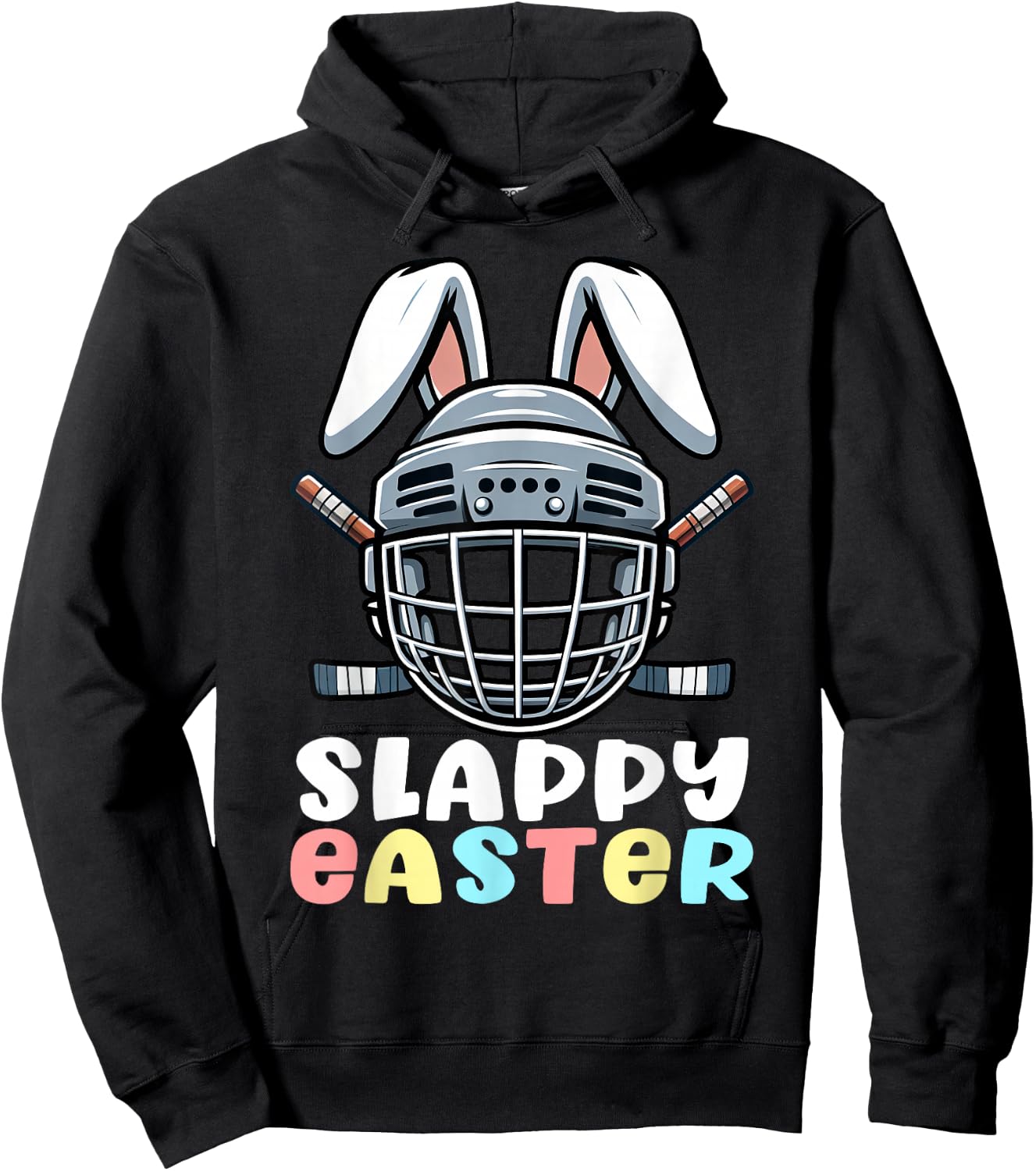 Easter Hockey Bunny Goalie Mask Easter Day Men Women Kids Hoodie - Hoodie | Black