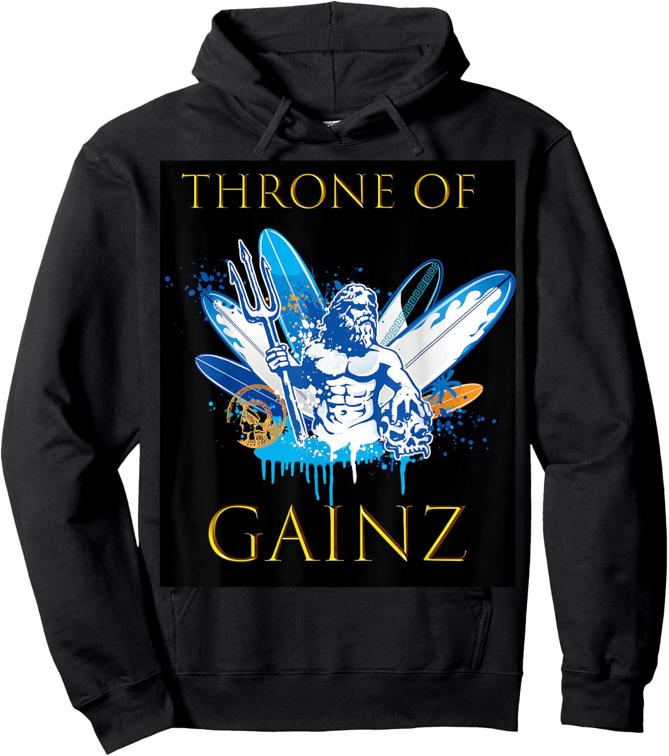 Throne of GAINZ clever and funny t shirt Hoodie - Hoodie | Black