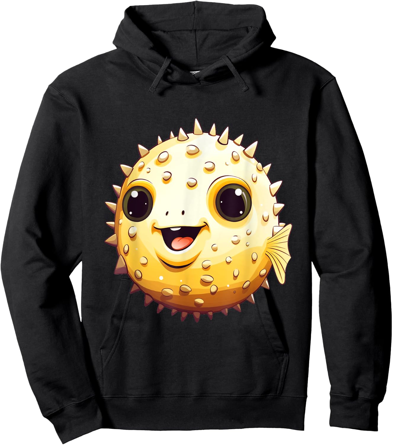 Cute Blowfish Easy Halloween Puffer Fish Costume Pufferfish Hoodie - Hoodie | Black