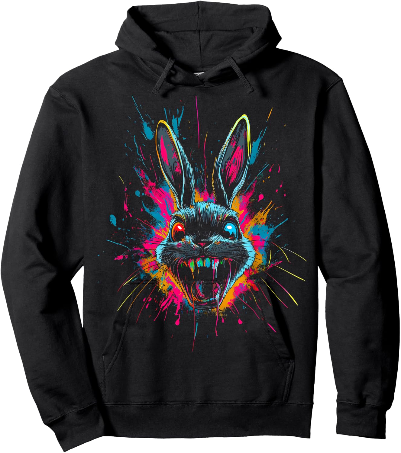 Scary Rabbit Halloween Horror Easter Day Bunny Face Tie Dye Hoodie - Hoodie | Black