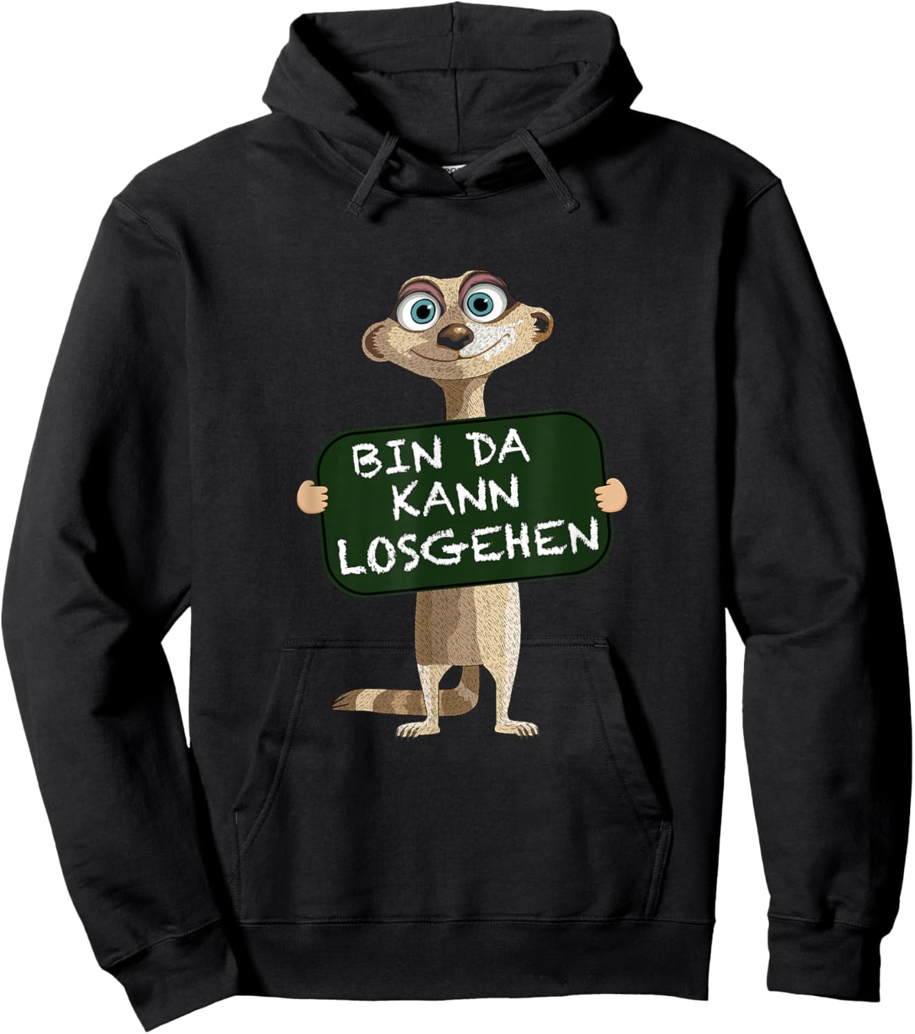 Bin da kann losgehen Statement Cute Meerkat , blue Hoodie - Hoodie | Black