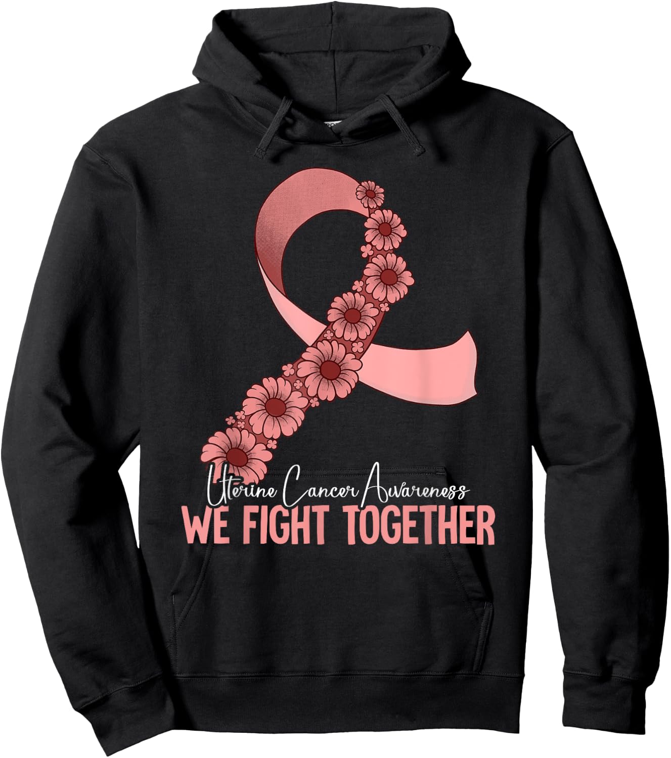 Uterine Cancer Awareness by Uterine Cancer Awareness for -Adults, -Kids, Black, Small, Short Sleeve Hoodie - Hoodie | Black