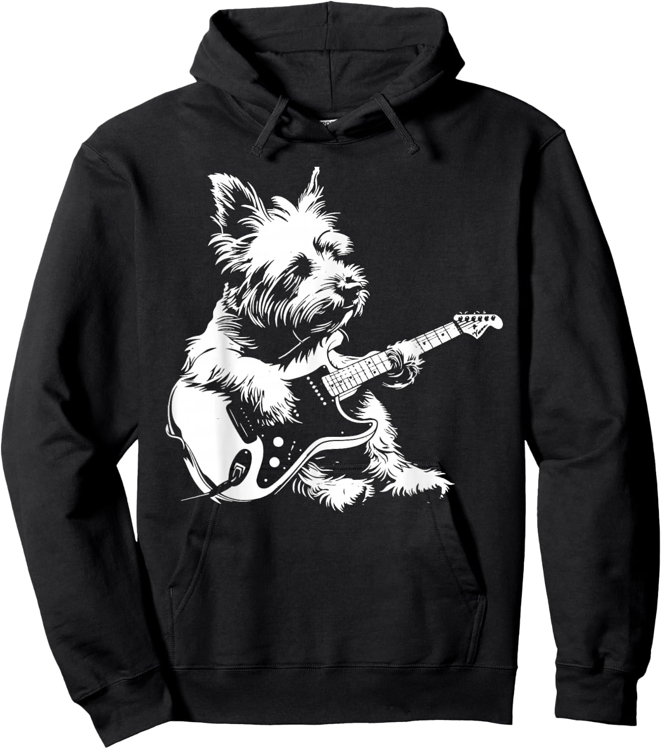 Dog Guitarist Guitar - Westie Dad Mom Hoodie - Hoodie | Black