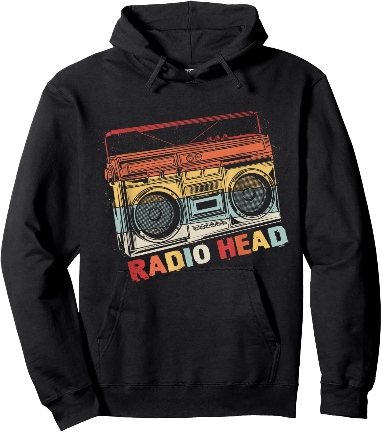 Vintage Radio In Head Music Matching Band Cassette Player Hoodie - Hoodie | Black