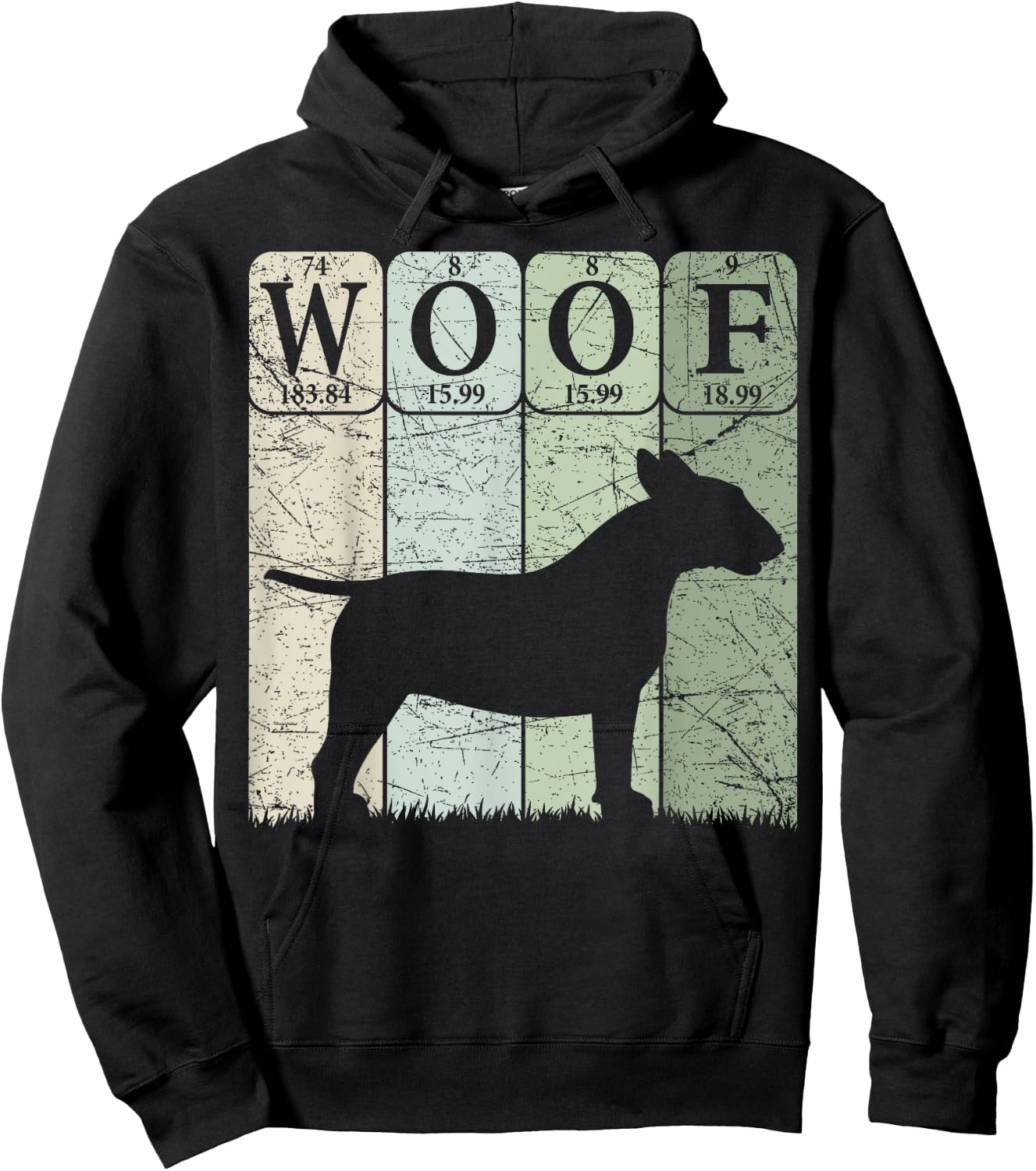 Bull Terrier Dog Periodic Table Elements Dog Lover Woof Hoodie - Hoodie | Black