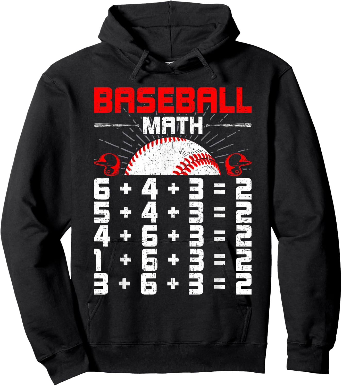 Baseball Math Double Play Baseball Lover Hoodie - Hoodie | Black