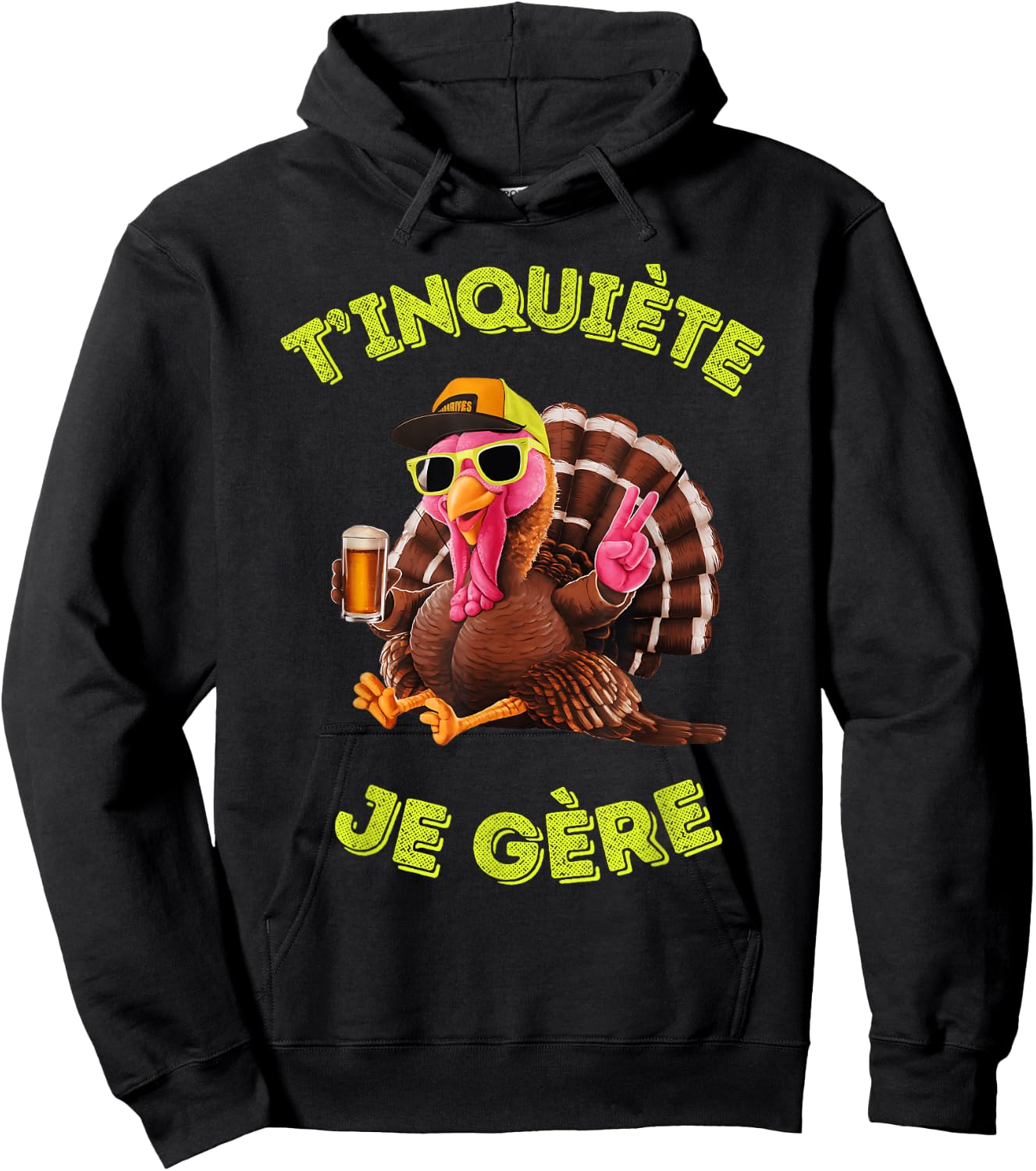Accessory Turkey Turkey Humour Beer Aperitif T'inquiète Je , Black, S Hoodie - Hoodie | Black