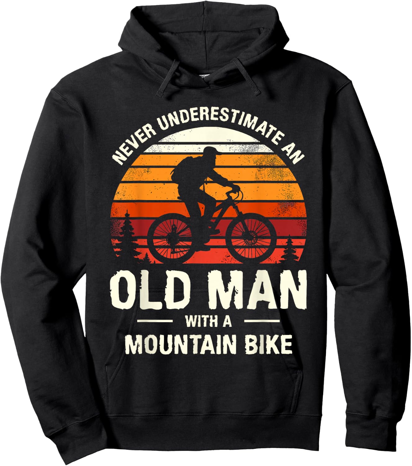Never Underestimate An Old Man With A Mountain Bike MTB Hoodie - Hoodie | Black