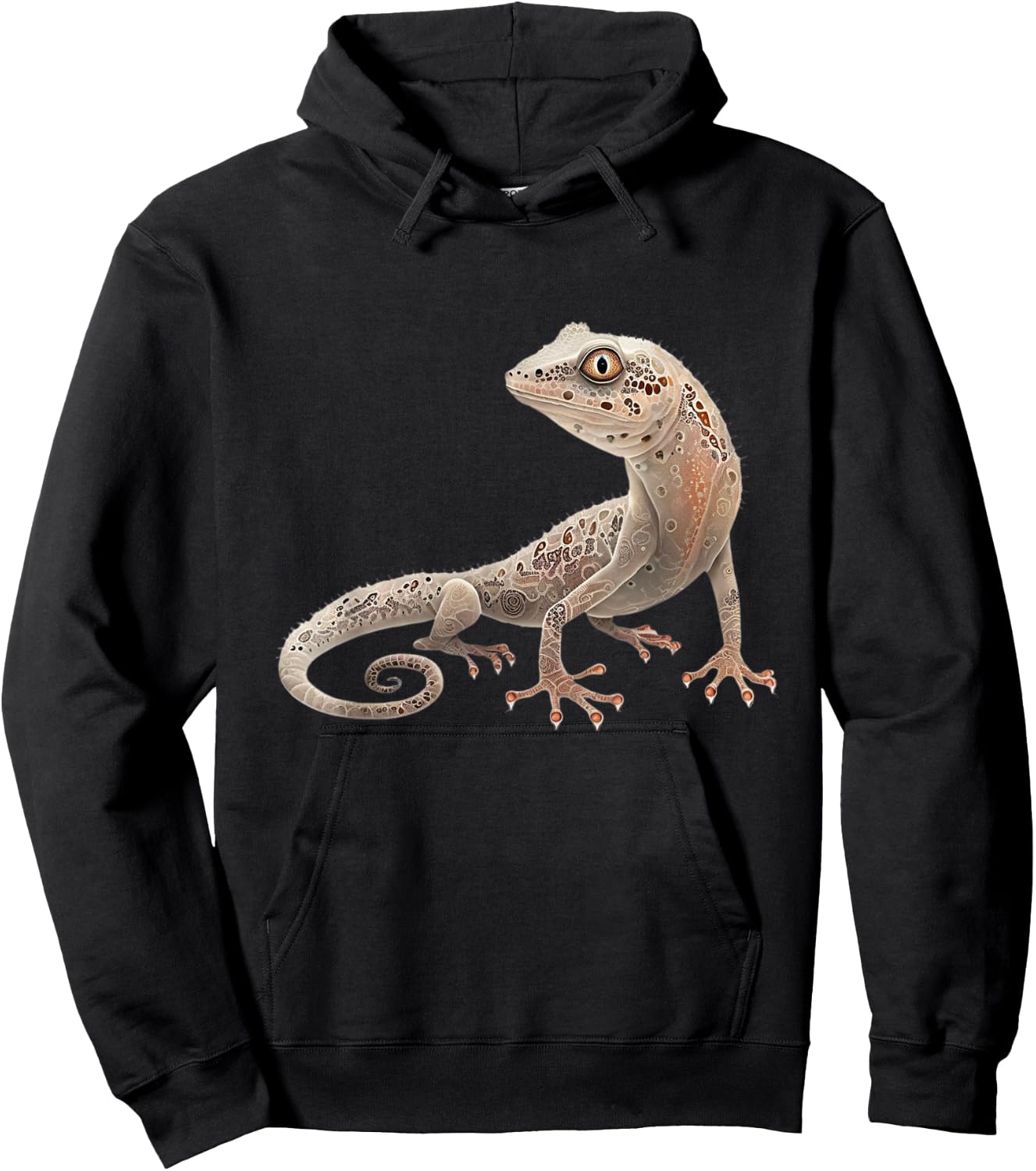 A Unique and Playful Gecko Design Hoodie - Hoodie | Black