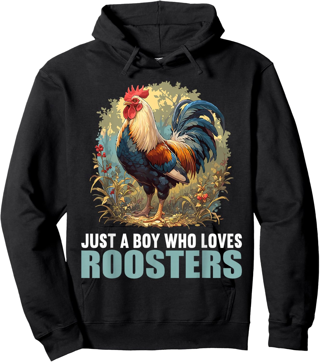 Just a Boy who loves Roosters Rooster Hoodie - Hoodie | Black