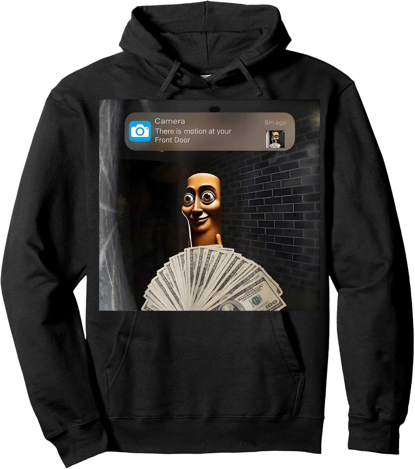 There is Motion at Your Front Door Tung Tung Tung Sahur Hoodie - Hoodie | Black