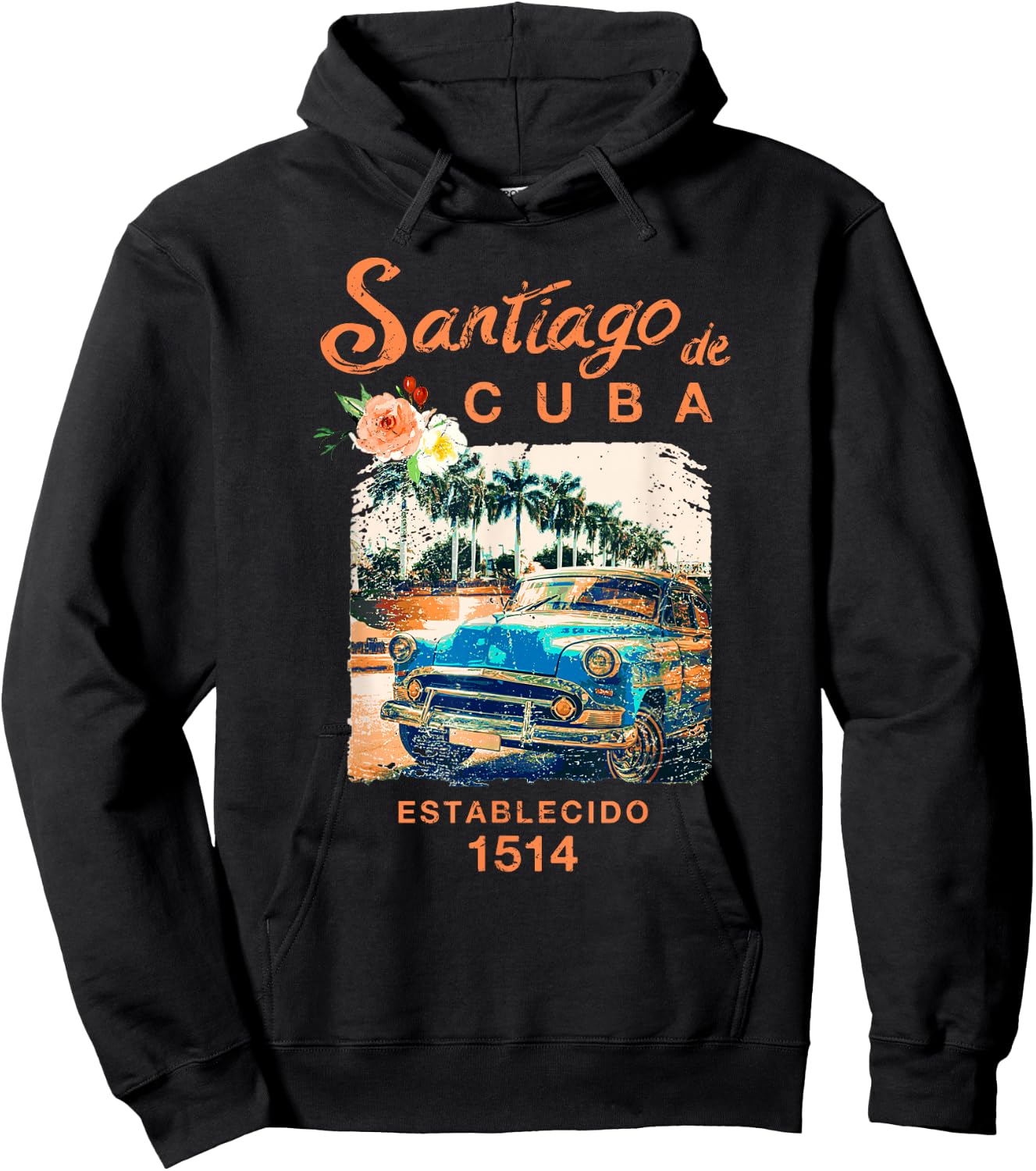 Cuba Santiago de Cuba Vintage Travel Cuban Hoodie - Hoodie | Black