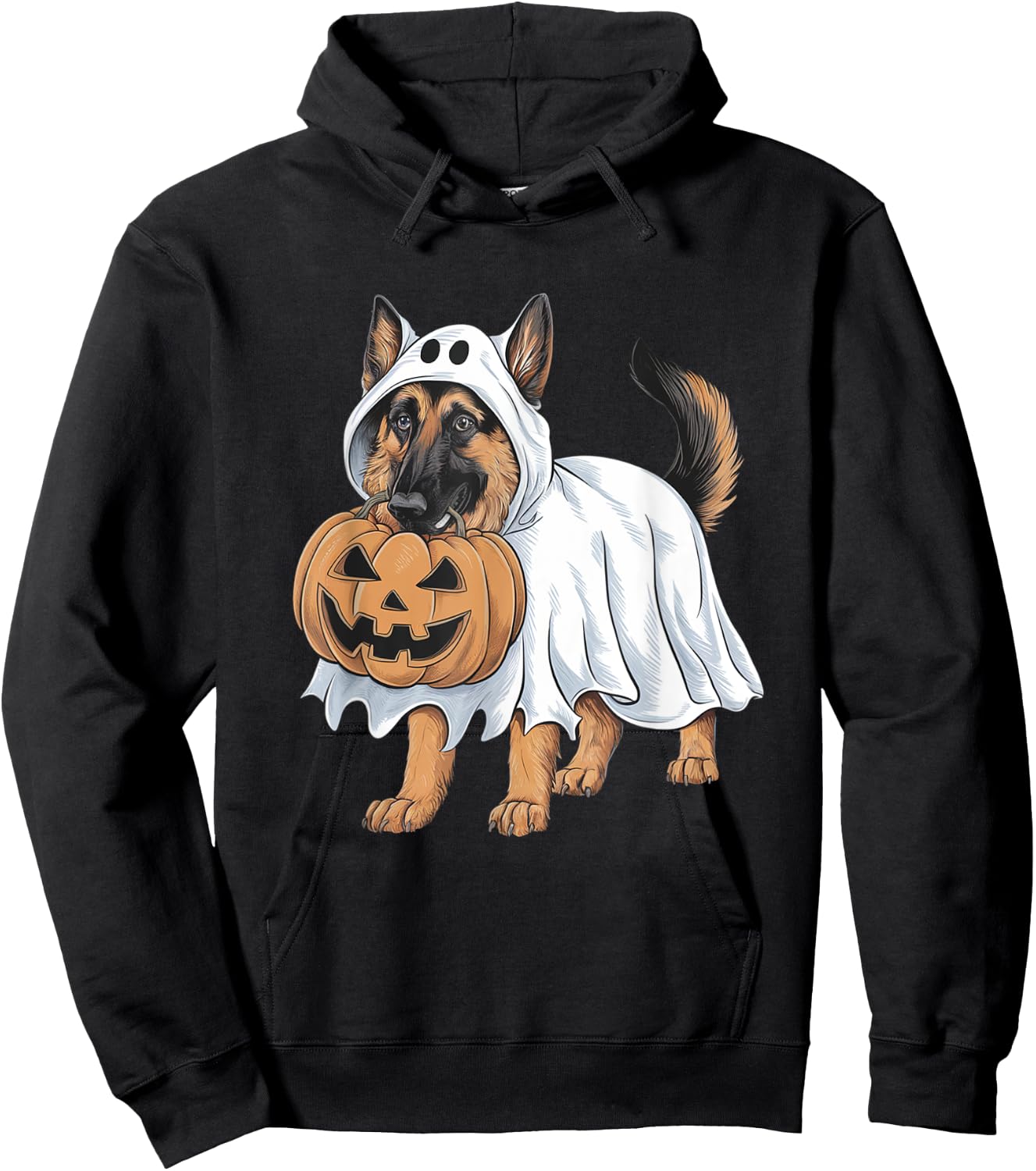 German Shepherd Ghost Dog Halloween Hoodie - Hoodie | Black