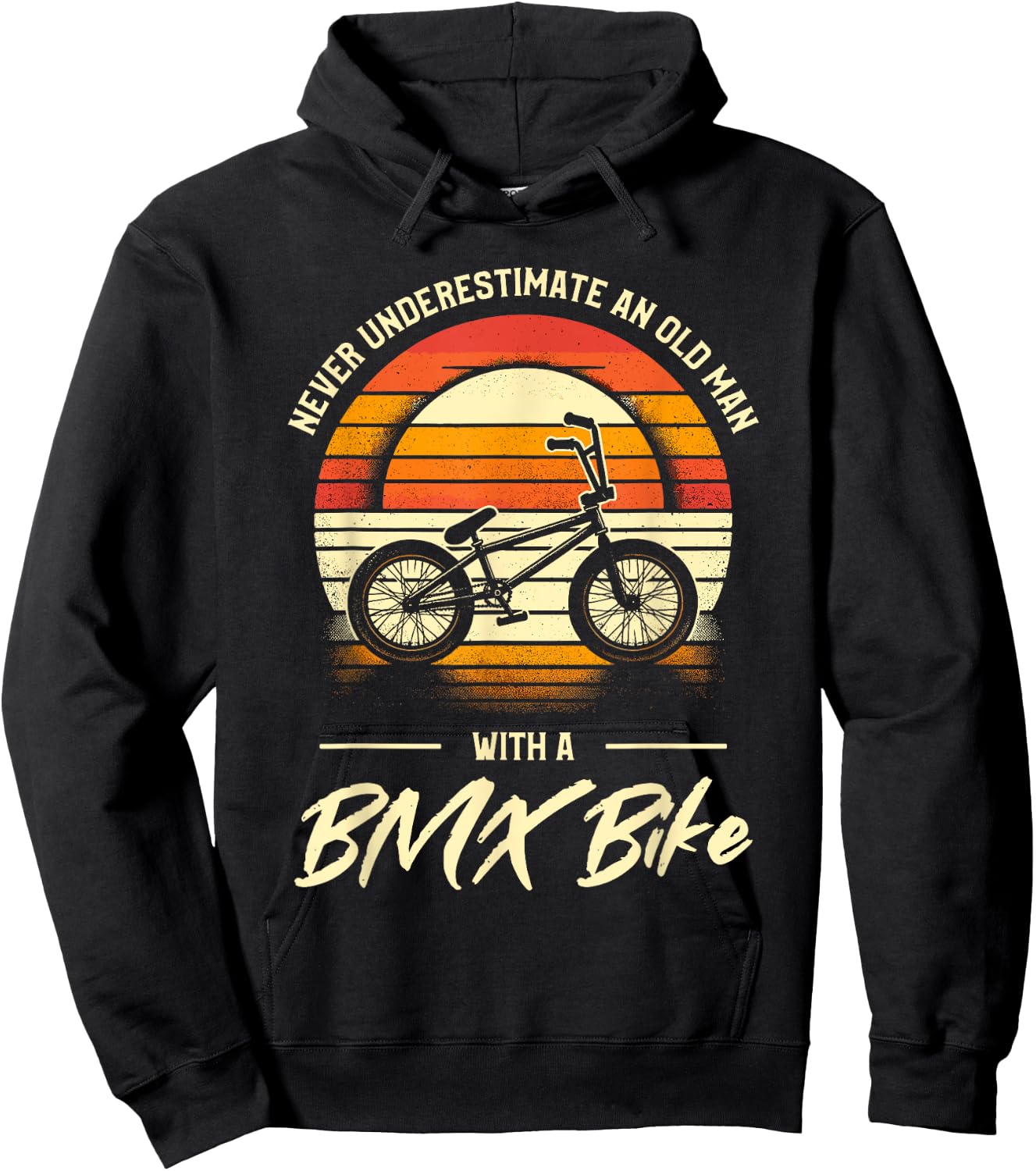 Never Underestimate An Old Man With A BMX Bike Hoodie - Hoodie | Black