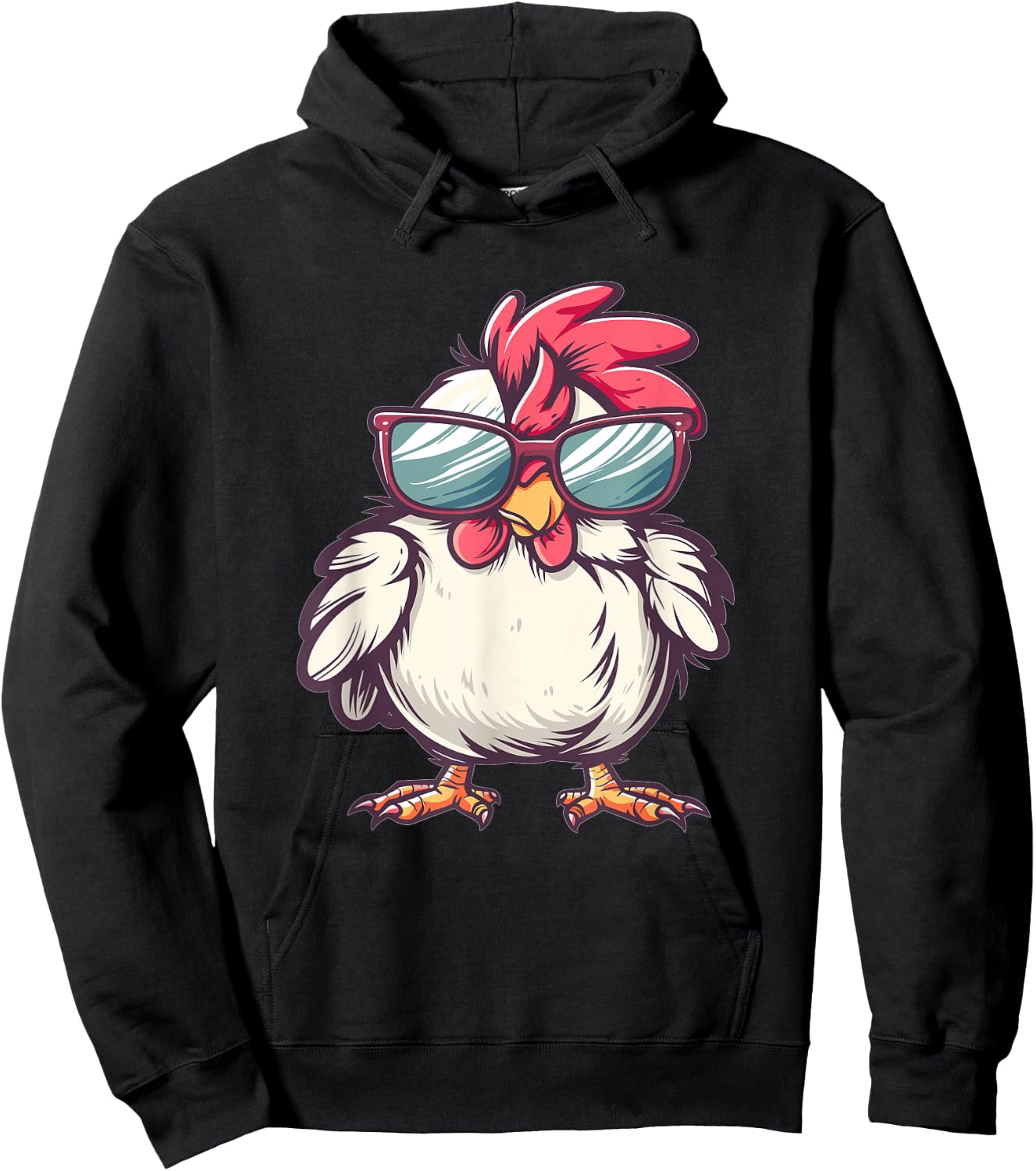 Cute Chicken With Sunglasses I Kids Chicken Hoodie - Hoodie | Black