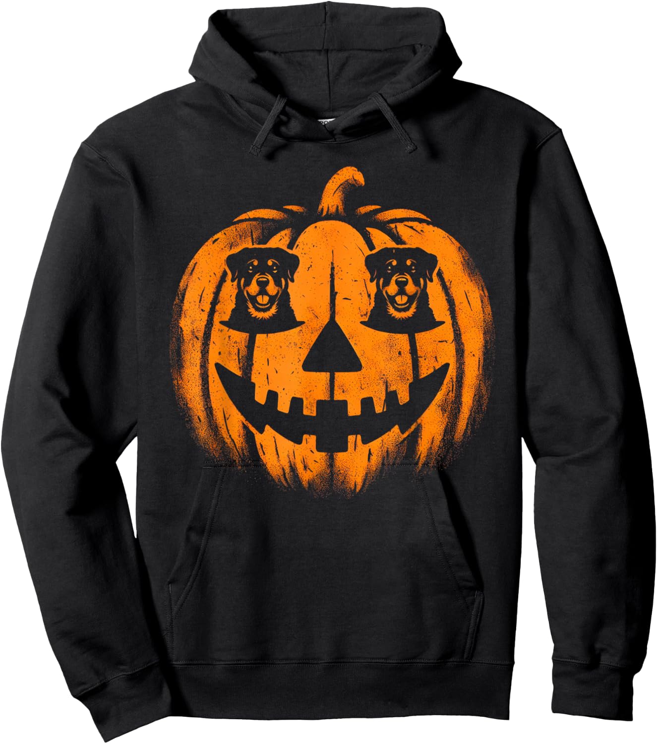 Dog Halloween Rottweiler Jack O Lantern Pumpkin Hoodie - Hoodie | Black