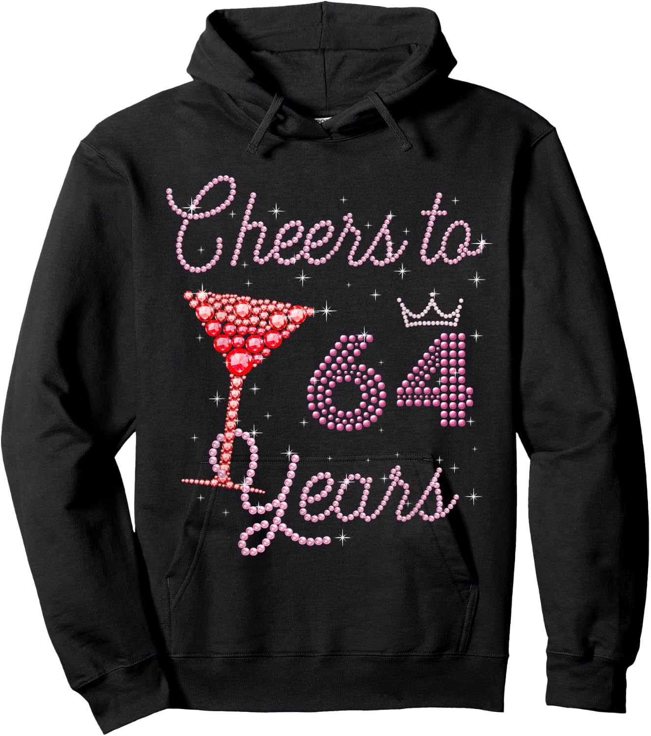 Cheers To 64 Years 64th Birthday 64 Years Old Bday Hoodie - Hoodie | Black