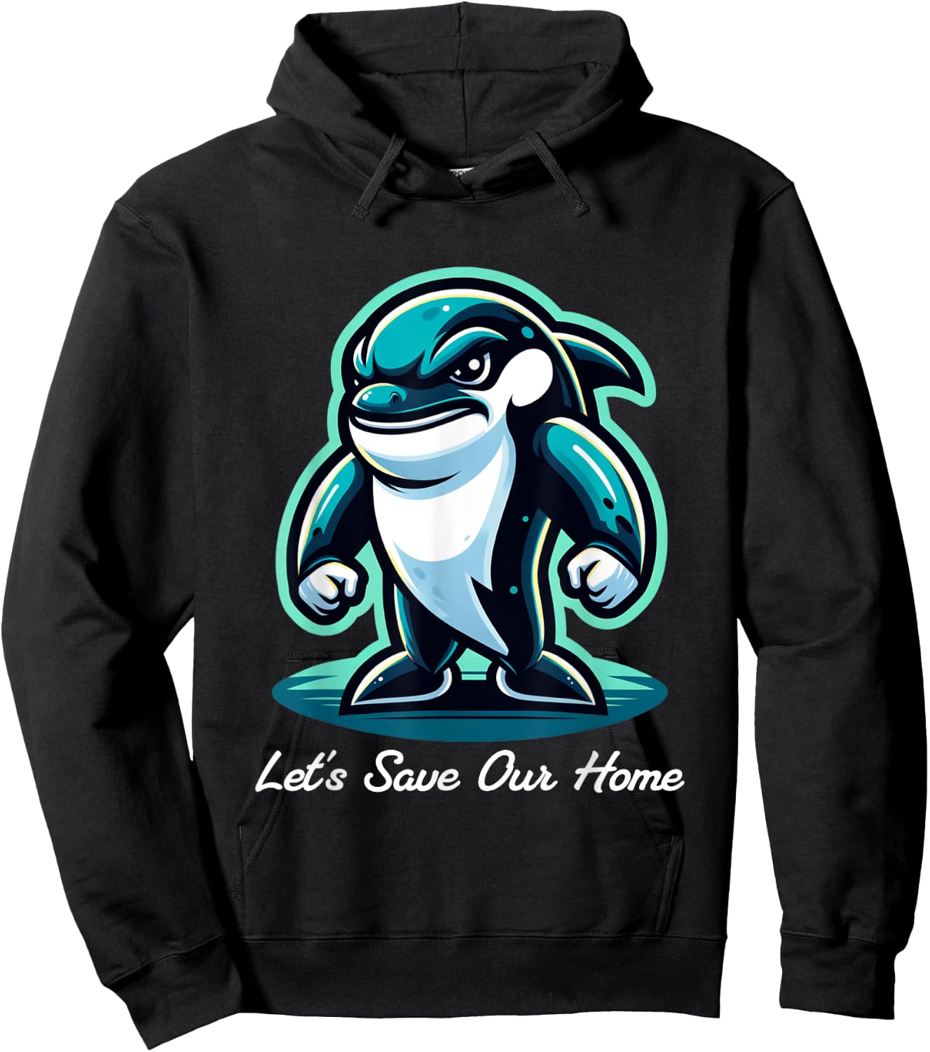 Protect Our Oceans World Oceans Day, Let's Save Our Home Hoodie - Hoodie | Black