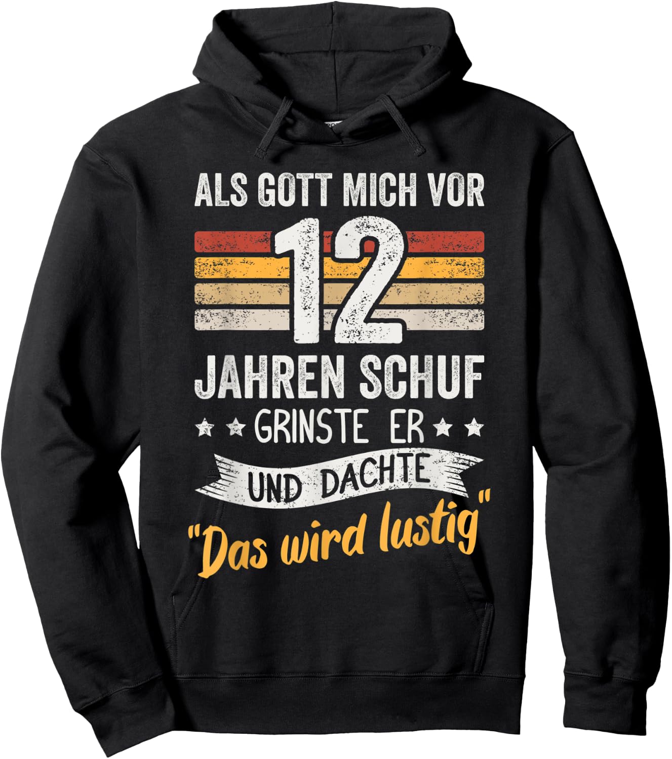 12. Geburtstag als Gott mich vor 12 Jahren schuf grinste er Hoodie - Hoodie | Black