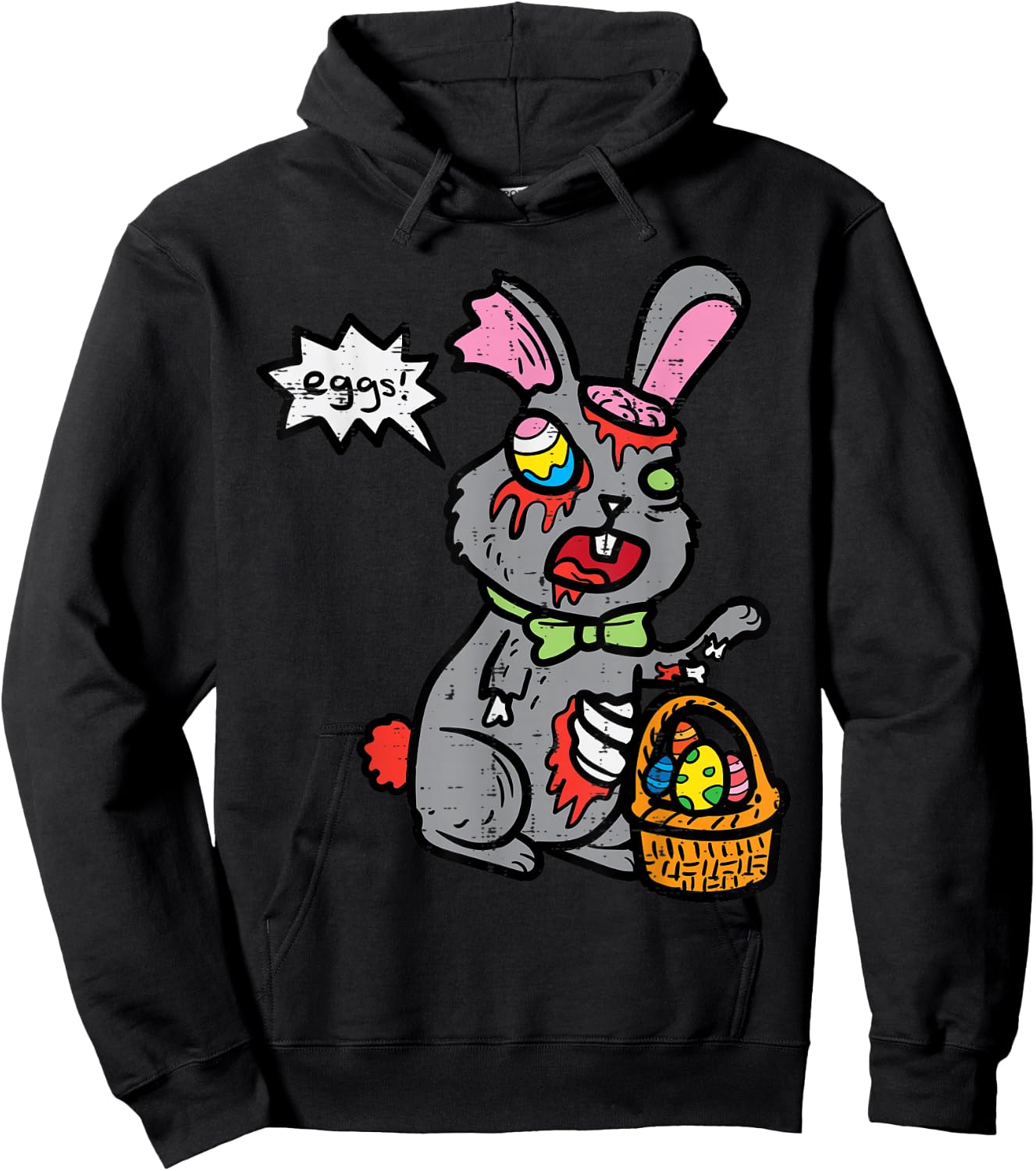 Easter Bunny Zombie Egg Hunting Funny Rabbit Men Women Kids Hoodie - Hoodie | Black