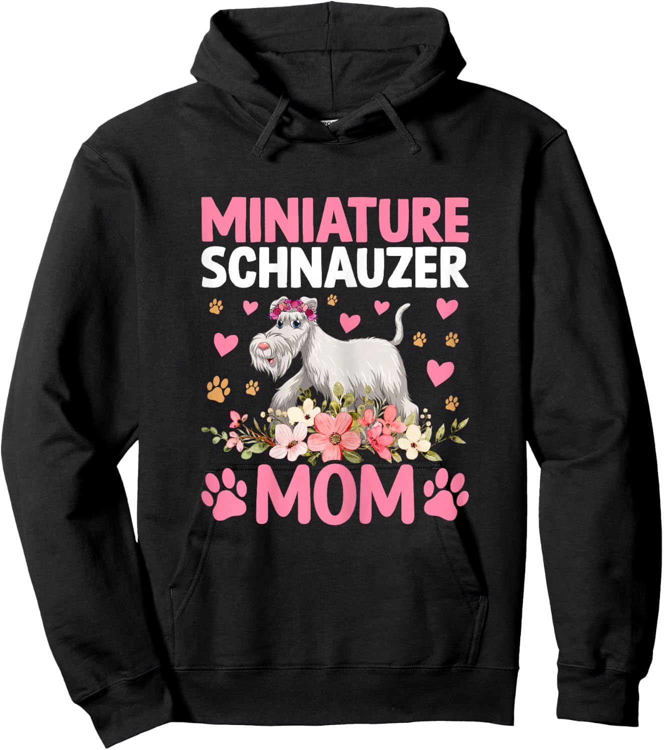 Miniatur Schnauzer Mom Pet - Dog Breed Pet Paw Hoodie - Hoodie | Black