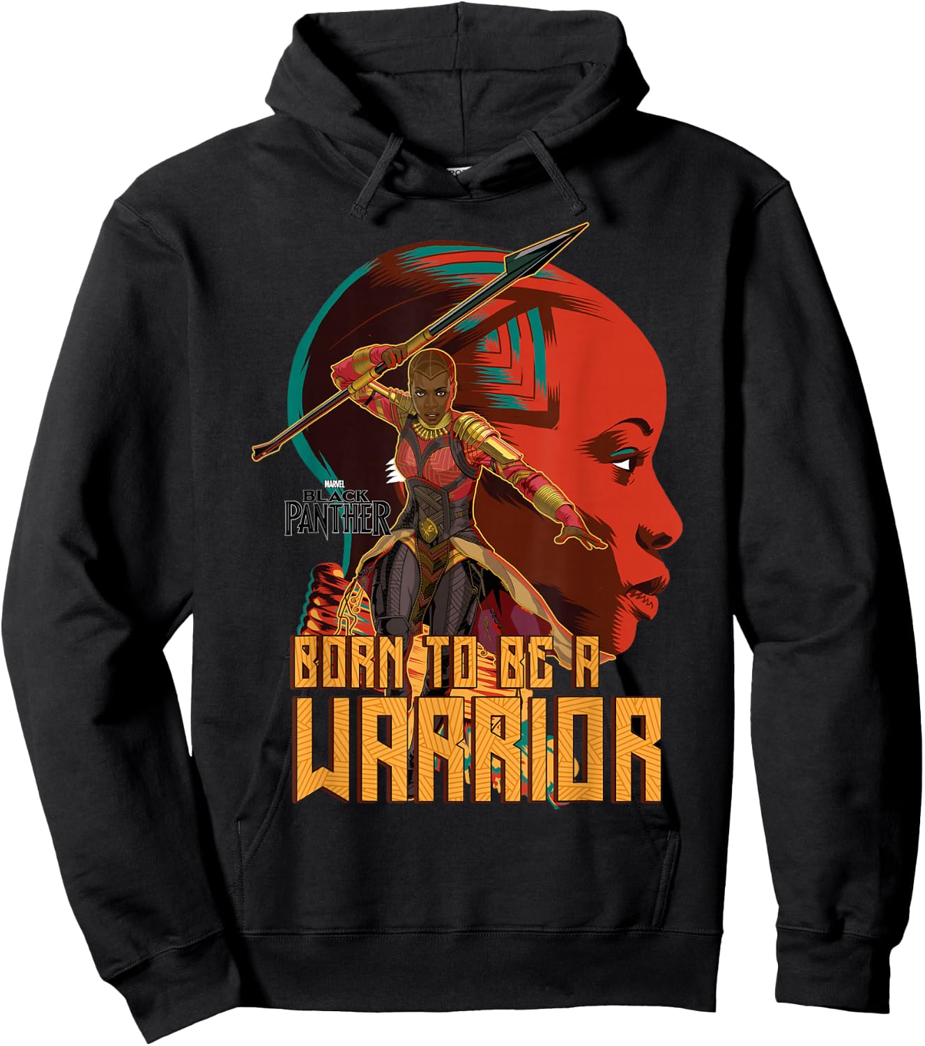 Marvel Black Panther Movie Okoye Profile Graphic Hoodie - Hoodie | Black