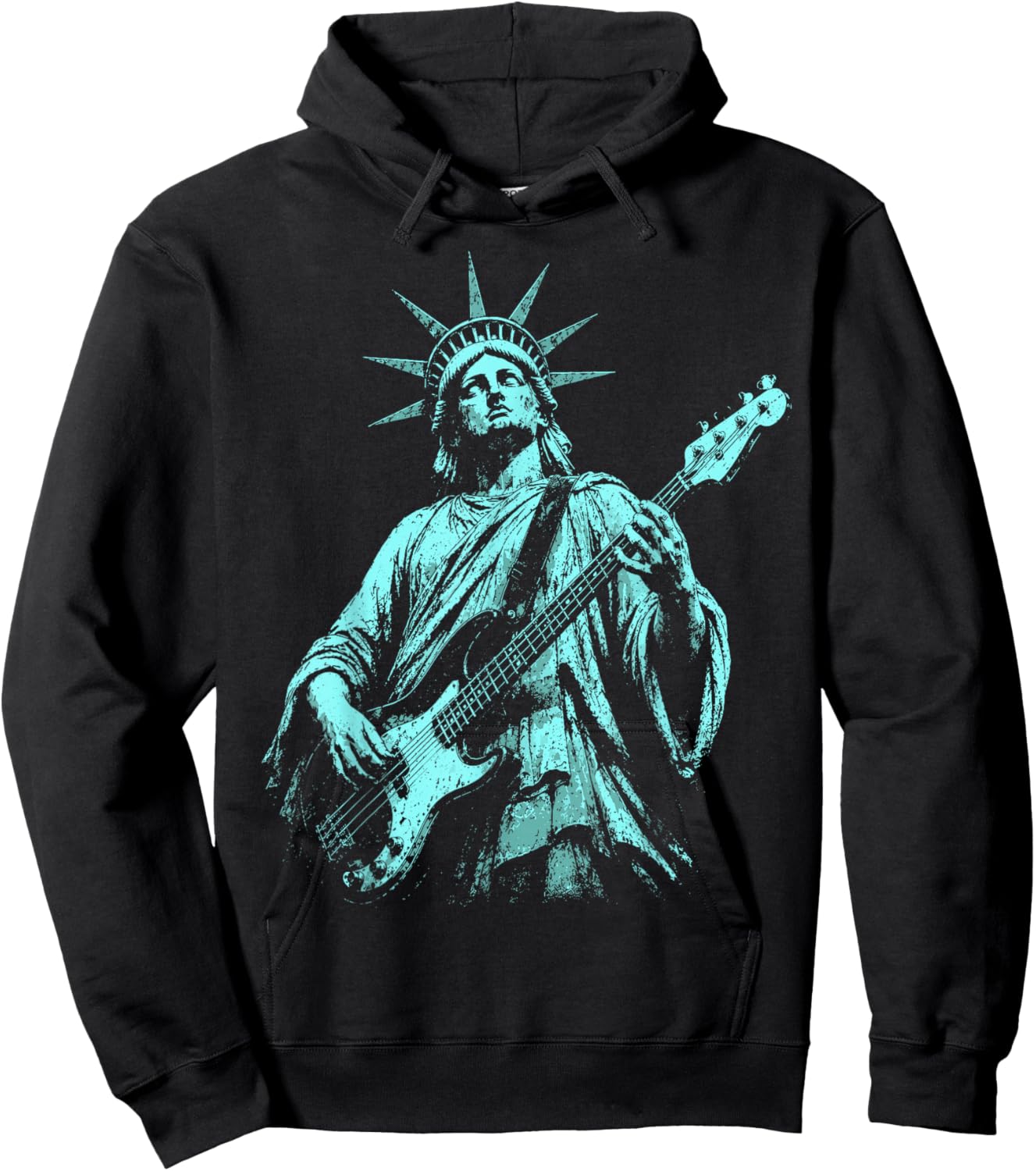 4th of July Statue of Liberty Bass 1776 2026 Hoodie - Hoodie | Black