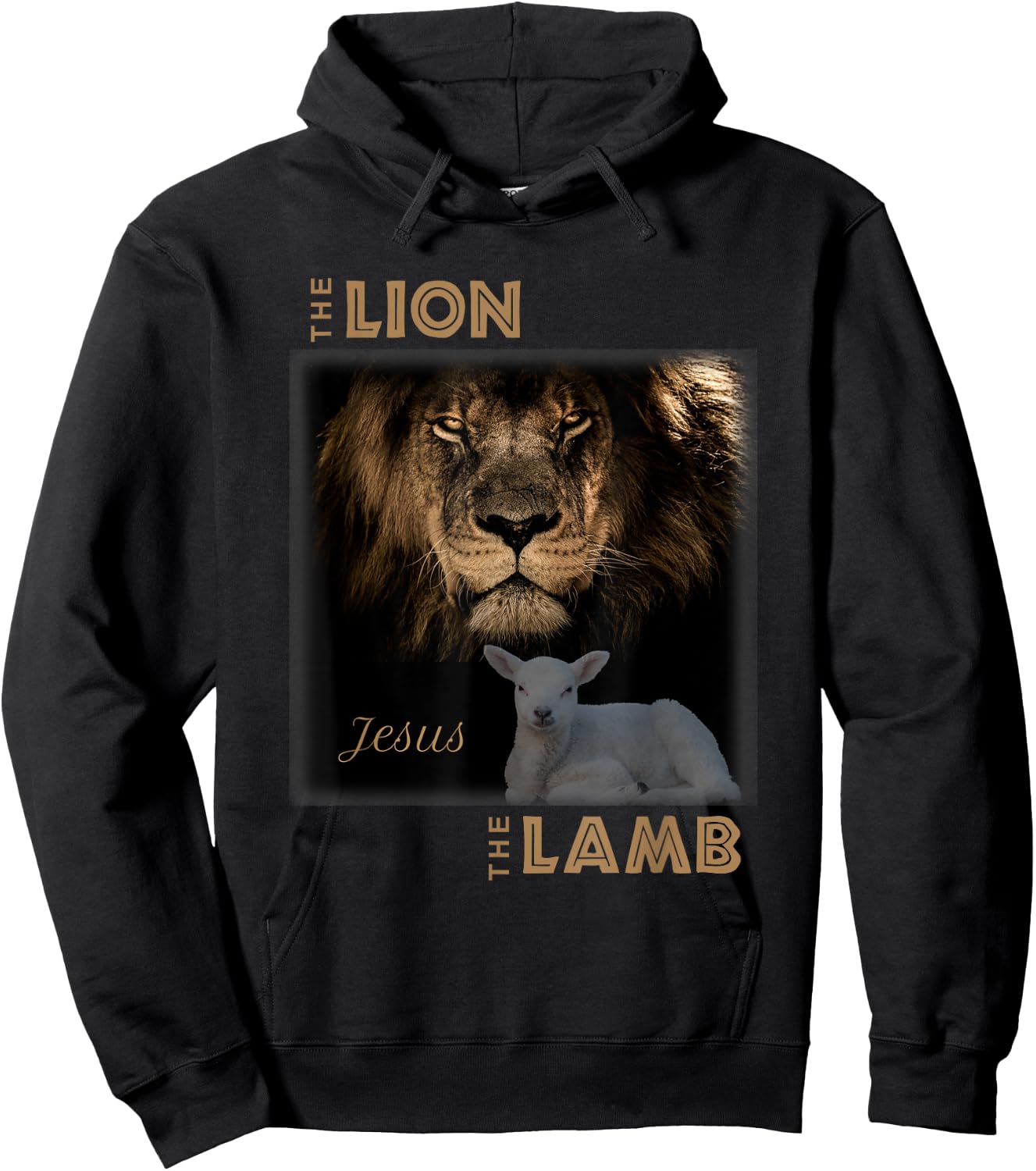 The Lion And The Lamb Jesus Hoodie - Hoodie | Black